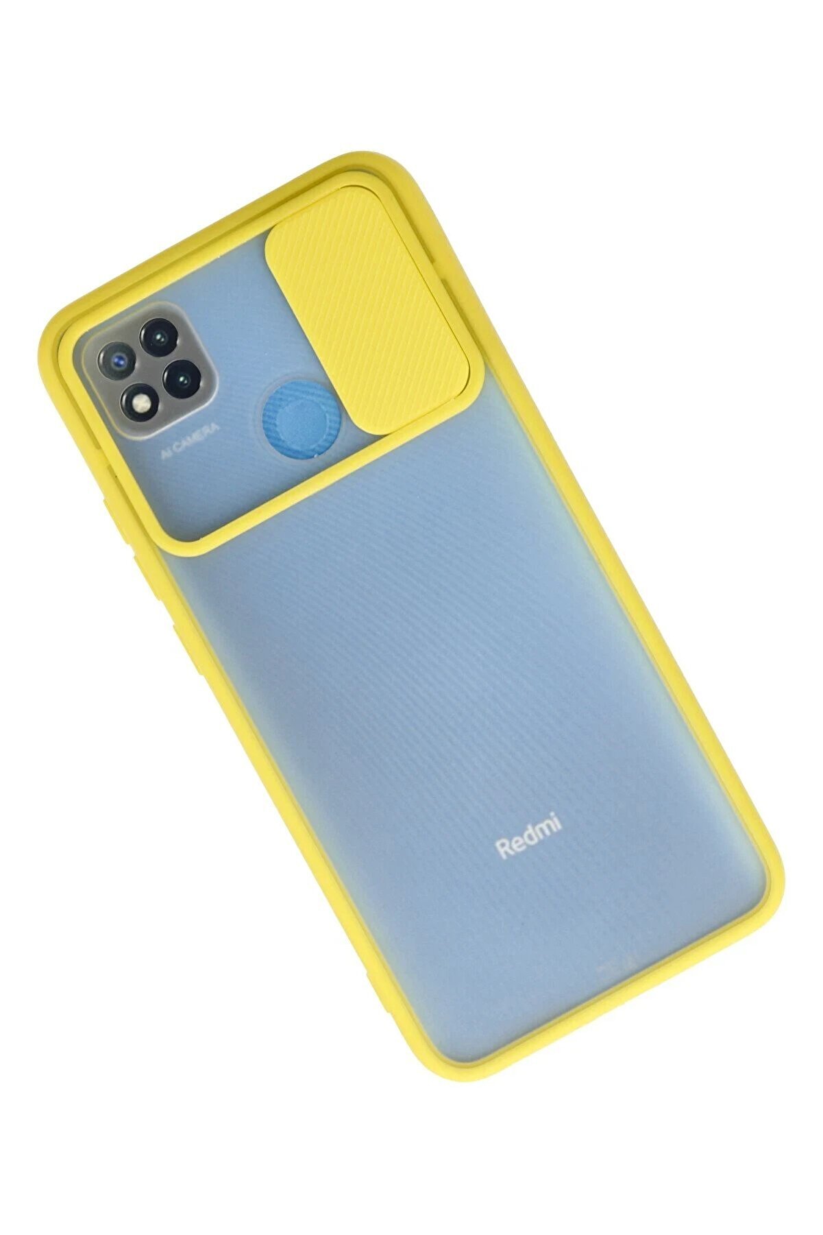 Xi̇aomi̇ Redmi̇ 9C Kılıf Palm Buzlu Kamera Sürgülü Si̇li̇kon - Sarı - Dropx1294-6533