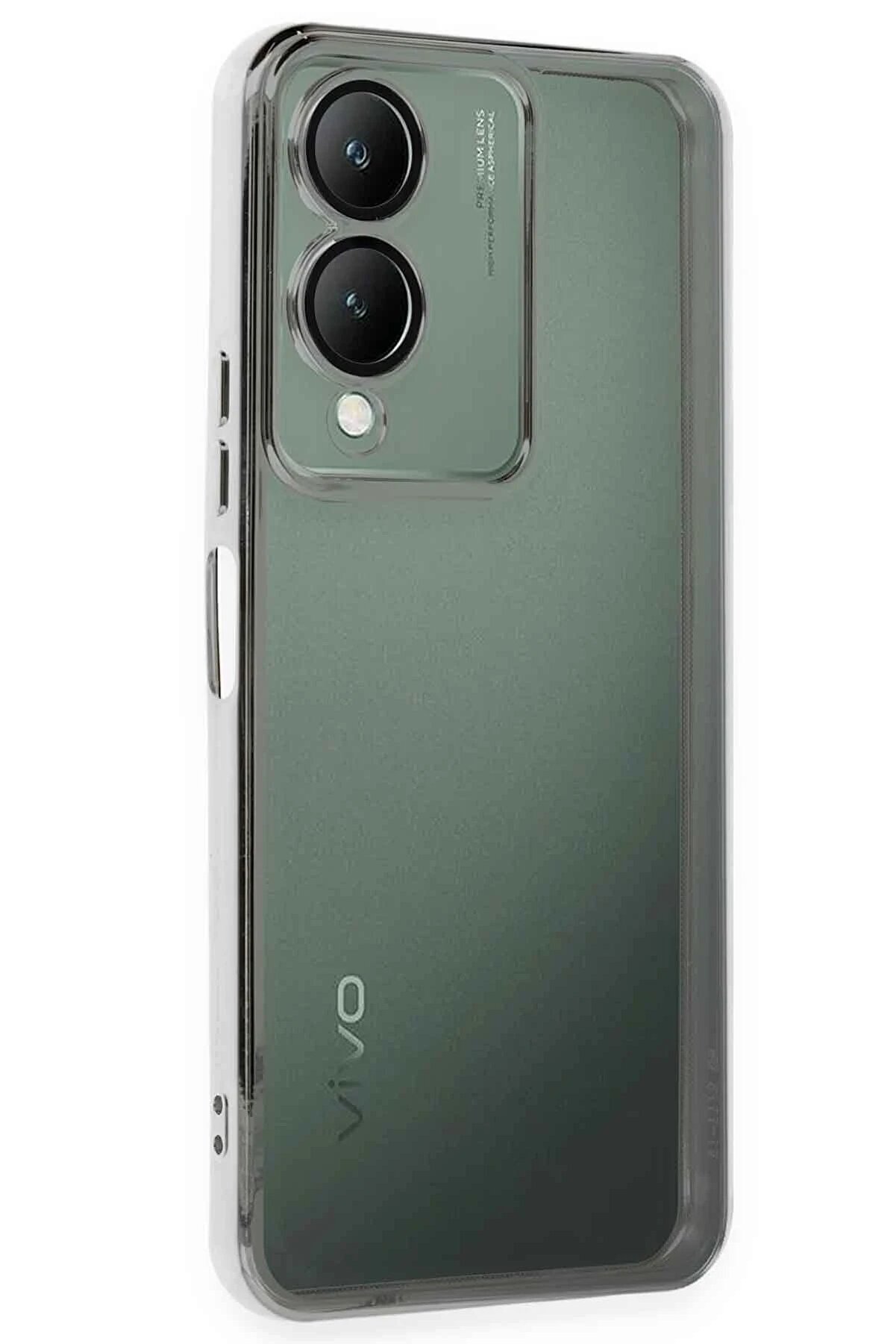CepteToptan Vivo Y17S Kılıf Lensli Silikon - Gümüş - DROPX5836-5235