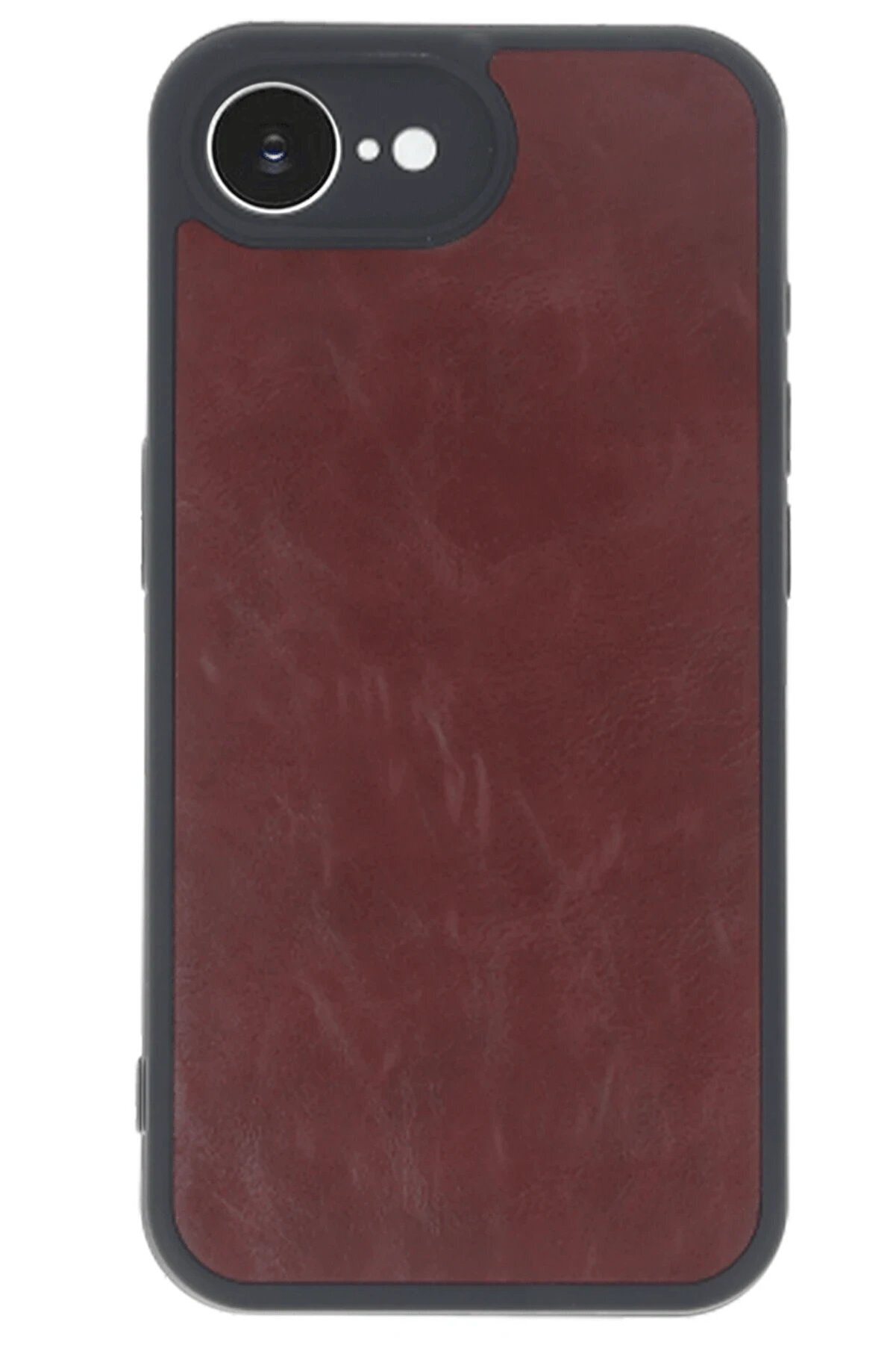 CepteToptan iPhone 16E Kılıf Aras Deri Kapak - Bordo - DROPX7876-1327