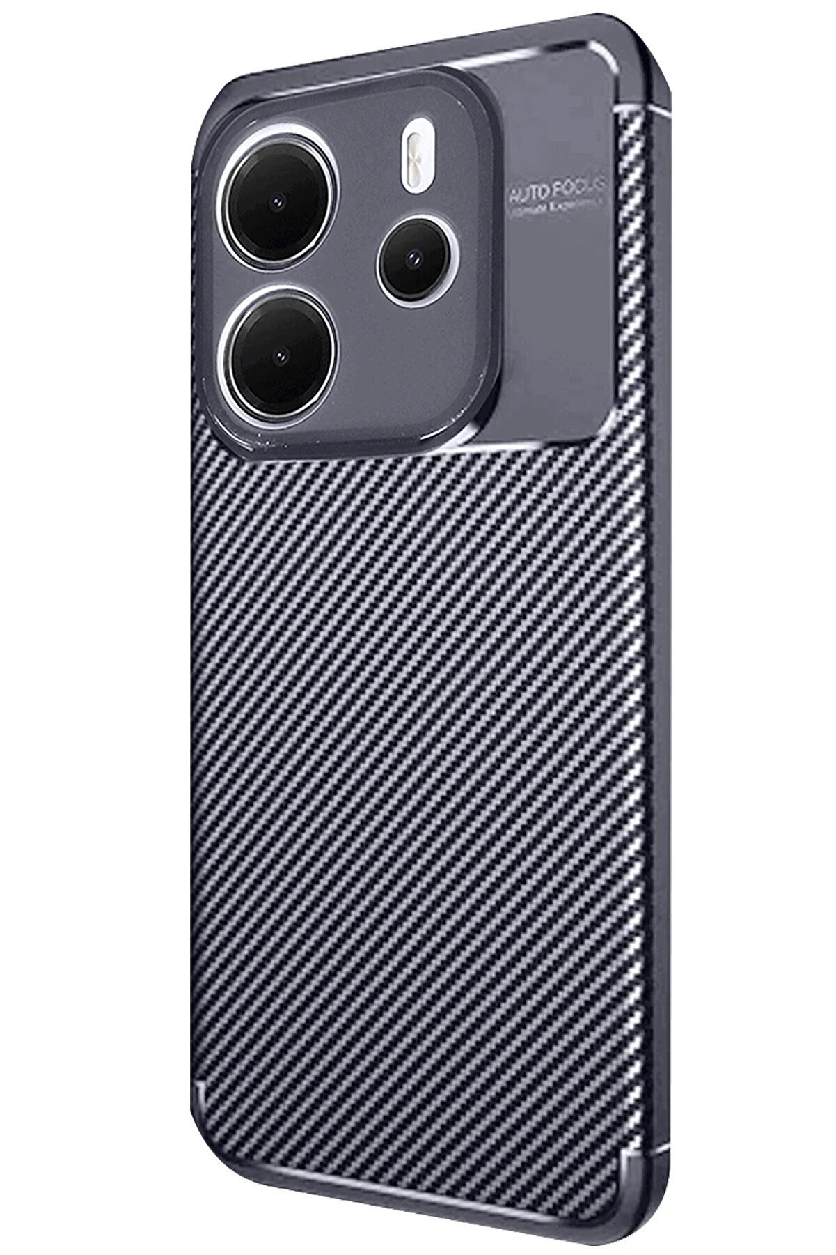 Xi̇aomi̇ Redmi̇ Note 14 4G Kılıf Auto Focus Karbon Kapak - Laci̇vert - Dropx3410-2893