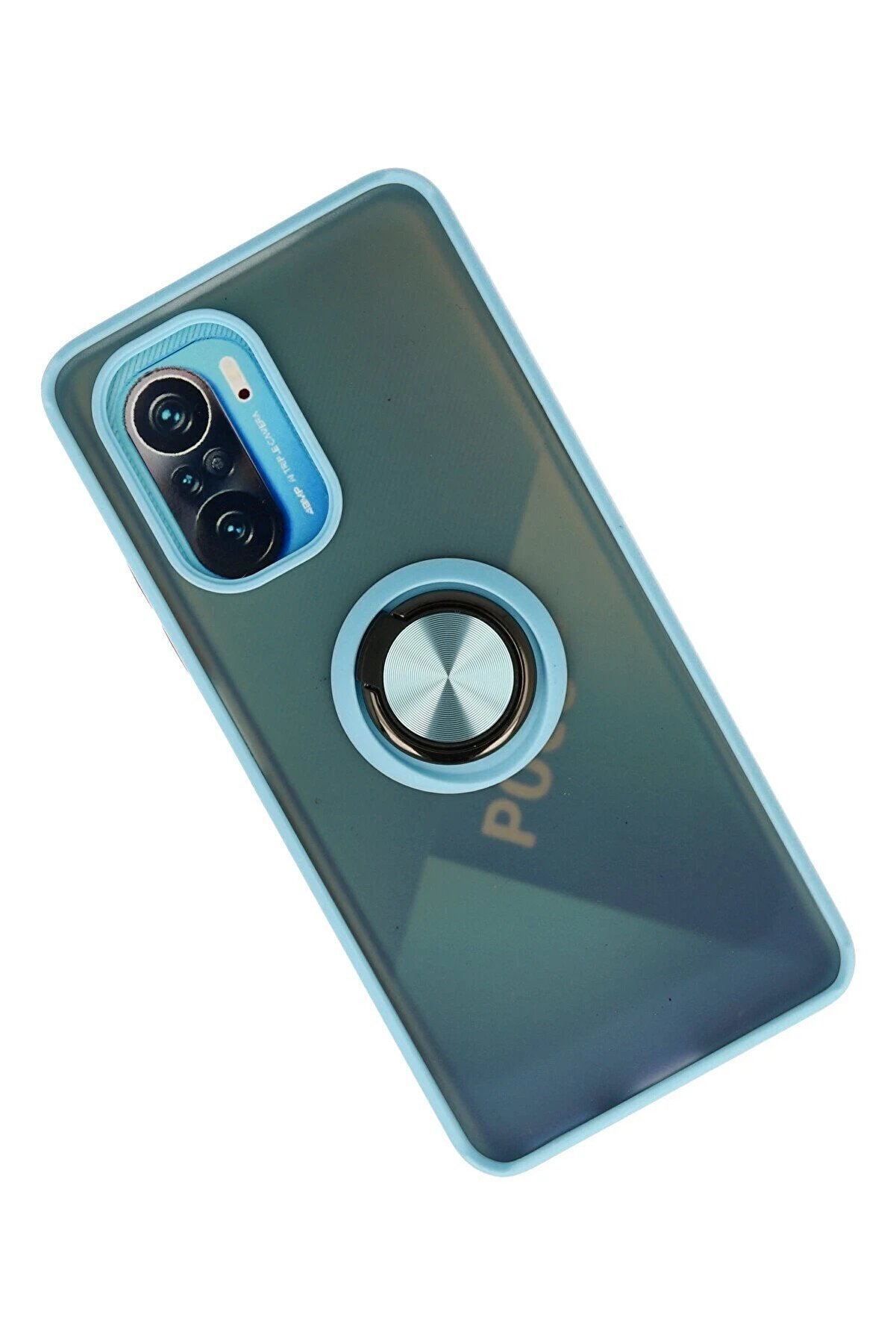 Xi̇aomi̇ Redmi̇ K40 Kılıf Montreal Y&uuml;z&uuml;kl&uuml; Si̇li̇kon Kapak - Buz Mavi̇ - Dropx3234-3511