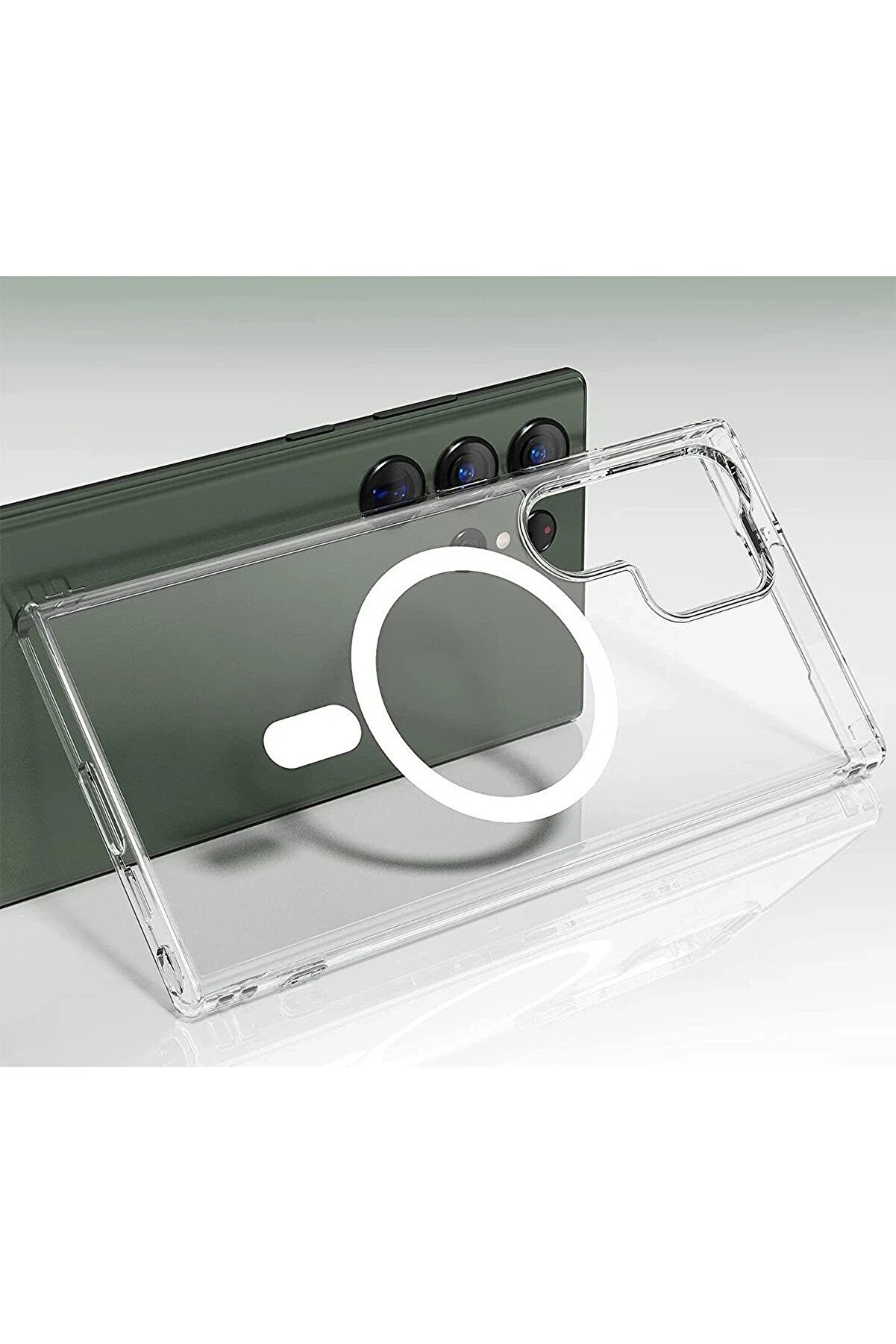 Samsung Galaxy S23 Ultra Kılıf Magneti̇csafe Şeffaf Si̇li̇kon - Şeffaf - Dropx6612-5199