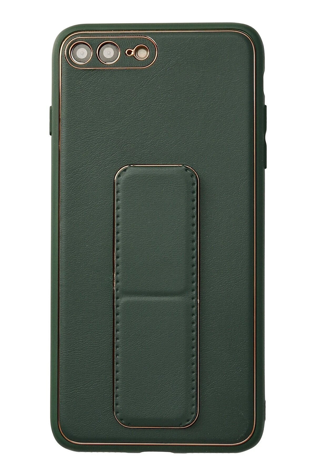 CepteToptan iPhone 7 Plus Kılıf Coco Deri Standlı Kapak - Yeşil - DROPX5900-3195