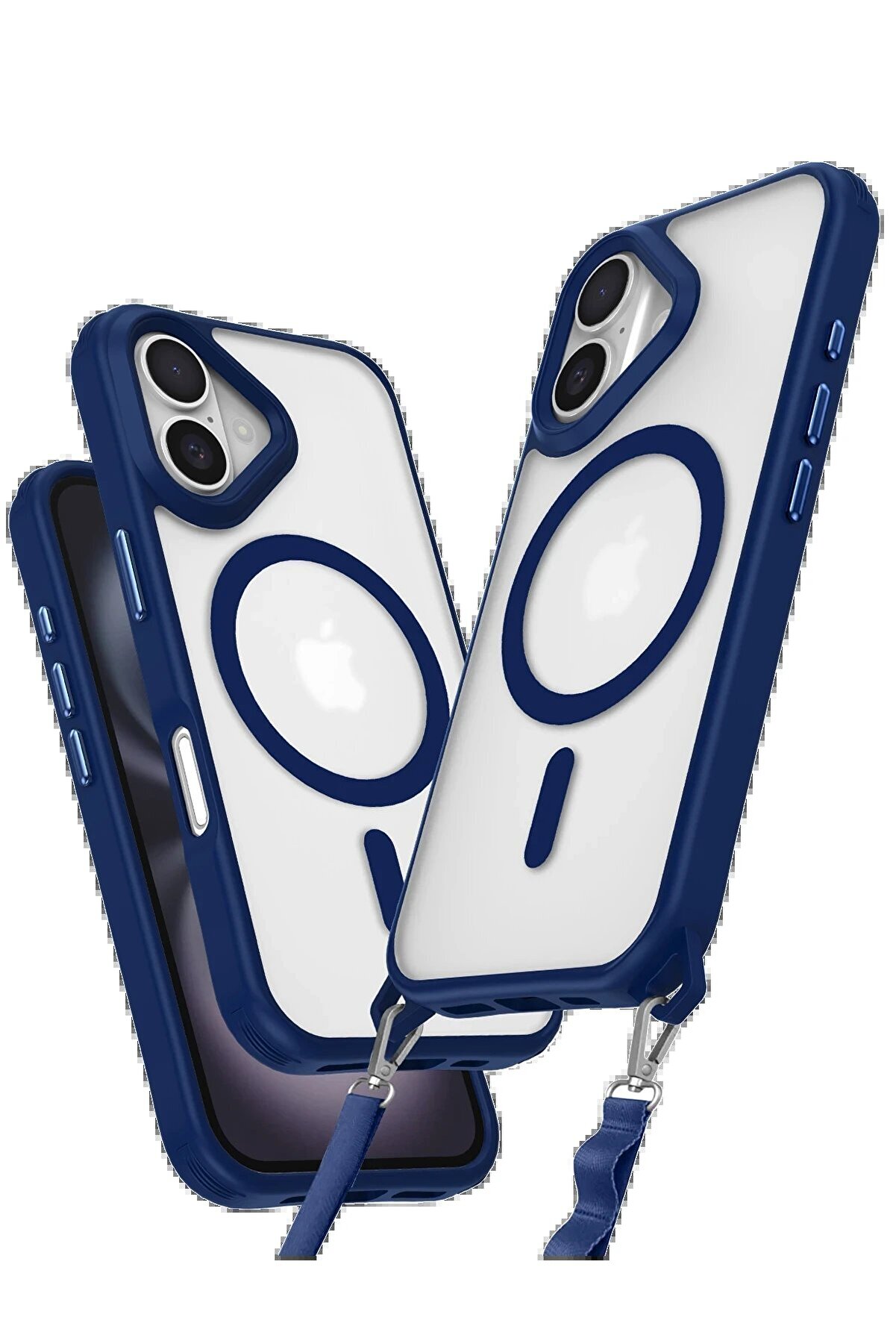 CepteToptan iPhone 16 Plus Kılıf Enka Magsafe Silikon Kılıf - Lacivert - DROPX1414-3888