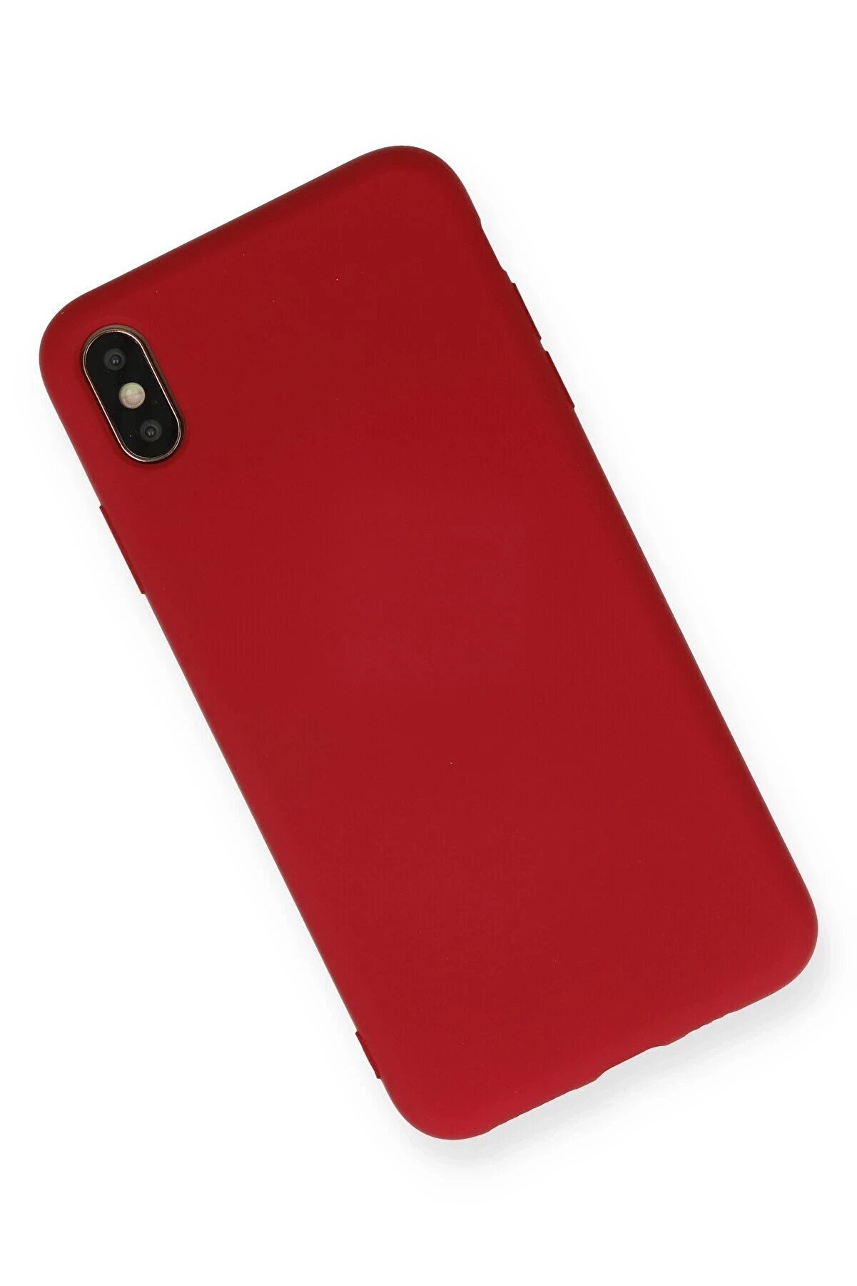 İphone X Kılıf Nano İçi̇ Kadi̇fe Si̇li̇kon - Kırmızı - Dropx9367-9562