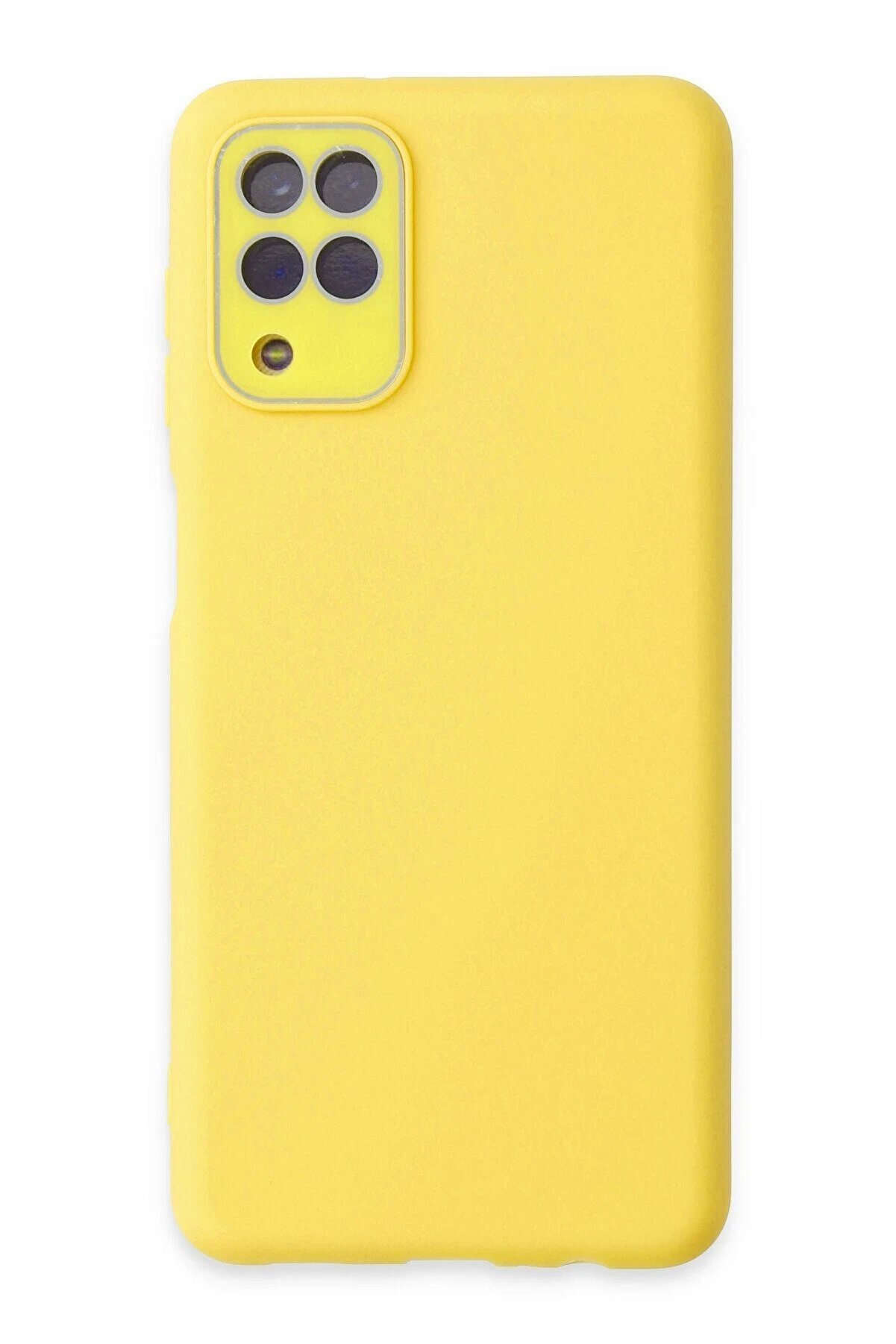 CepteToptan Samsung Galaxy A22 Kılıf Lansman Glass Kapak - Sarı - DROPX9762-4138