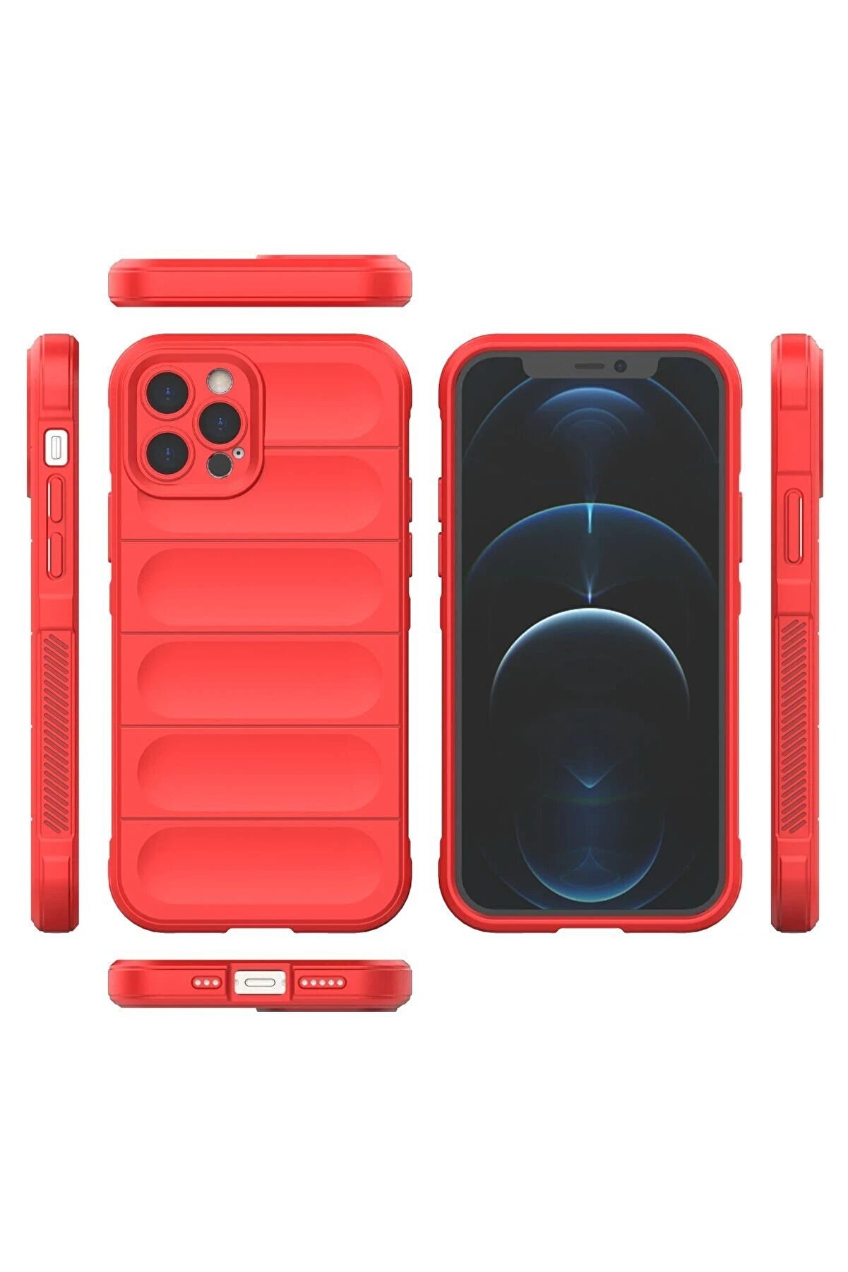 İphone 12 Pro Kılıf Opti̇mum Si̇li̇kon - Kırmızı - Dropx6751-6330