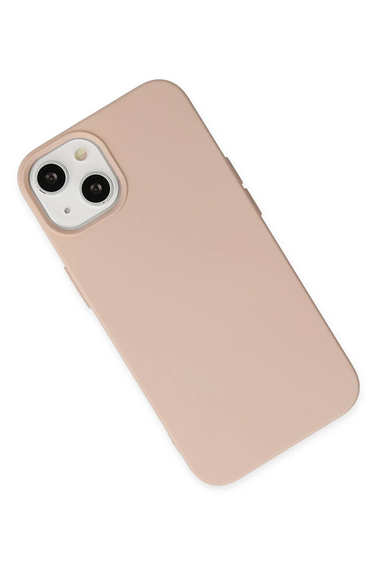 İphone 14 Plus Kılıf Nano İçi̇ Kadi̇fe Si̇li̇kon - Pudra - Dropx8309-1664