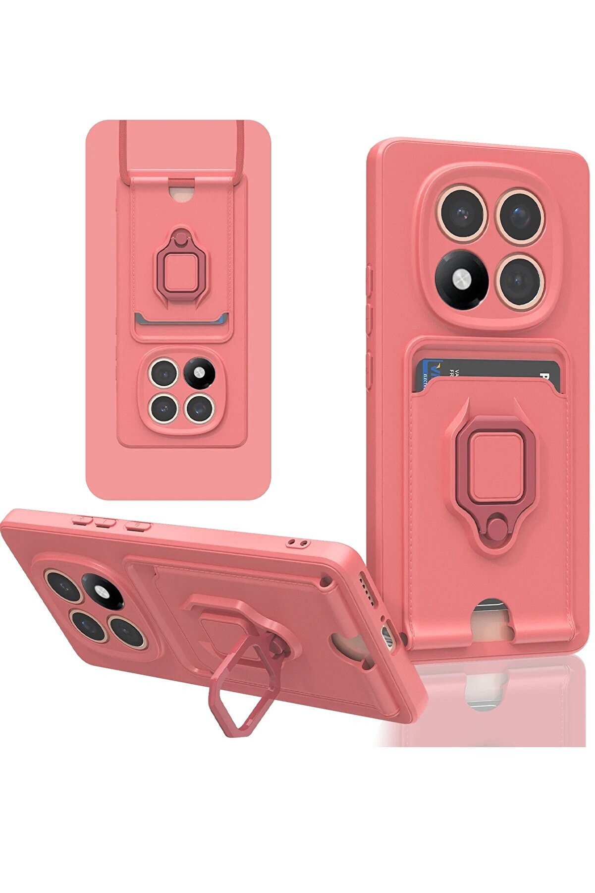 CepteToptan Xiaomi Redmi Note 14 Pro 5G Kılıf Zuma Kartvizitli Y&uuml;z&uuml;kl&uuml; Silikon - Pembe - DROPX9012-5546