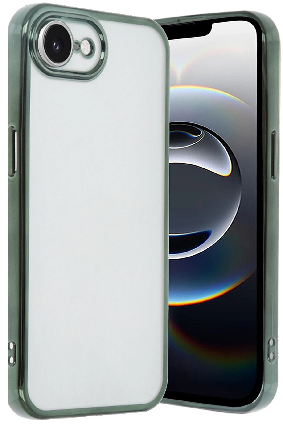 CepteToptan iPhone 16E Kılıf Lensli Silikon - Yeşil - DROPX9577-3833