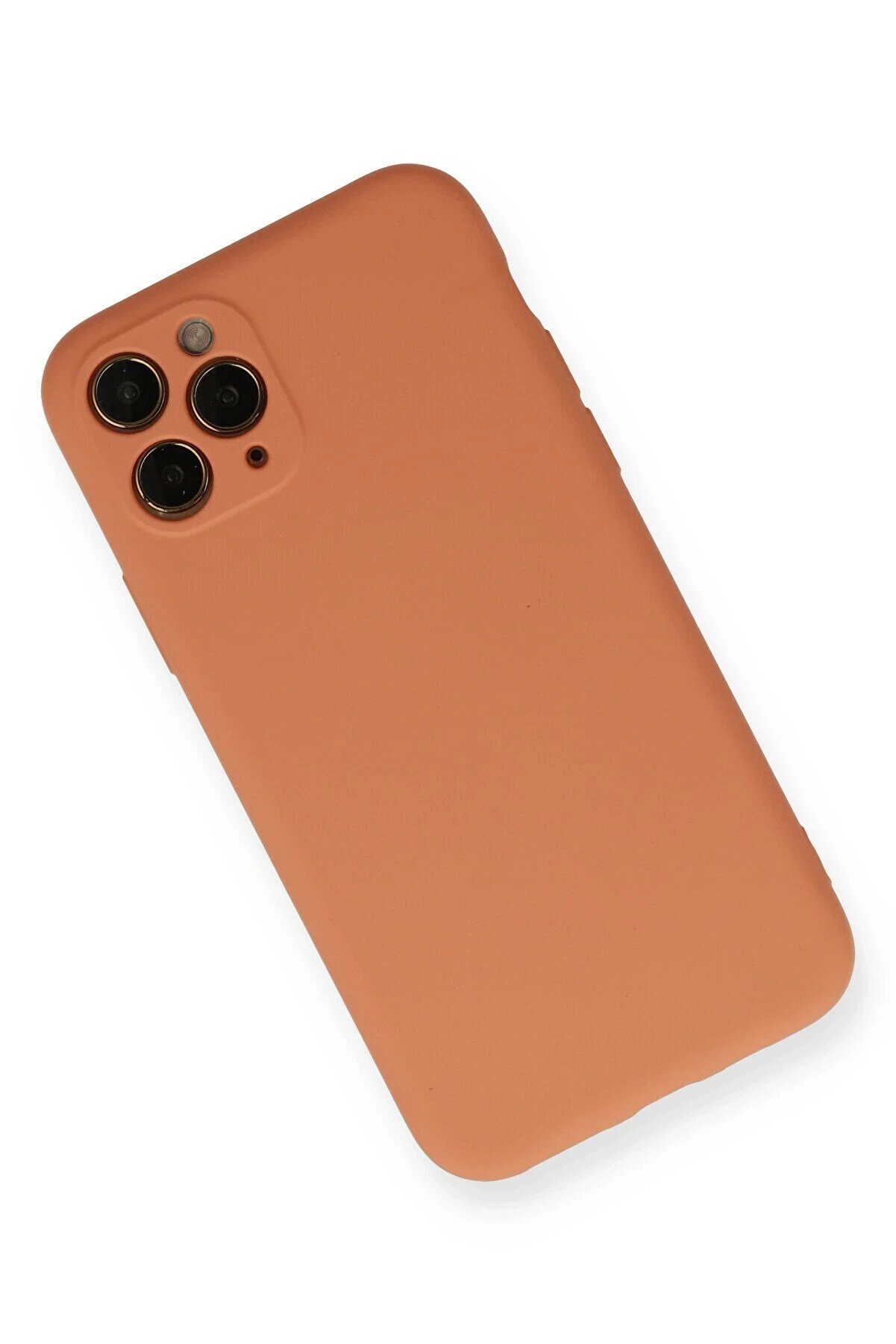 İphone 11 Pro Kılıf Nano İçi̇ Kadi̇fe Si̇li̇kon - Mat Turuncu - Dropx5532-6599