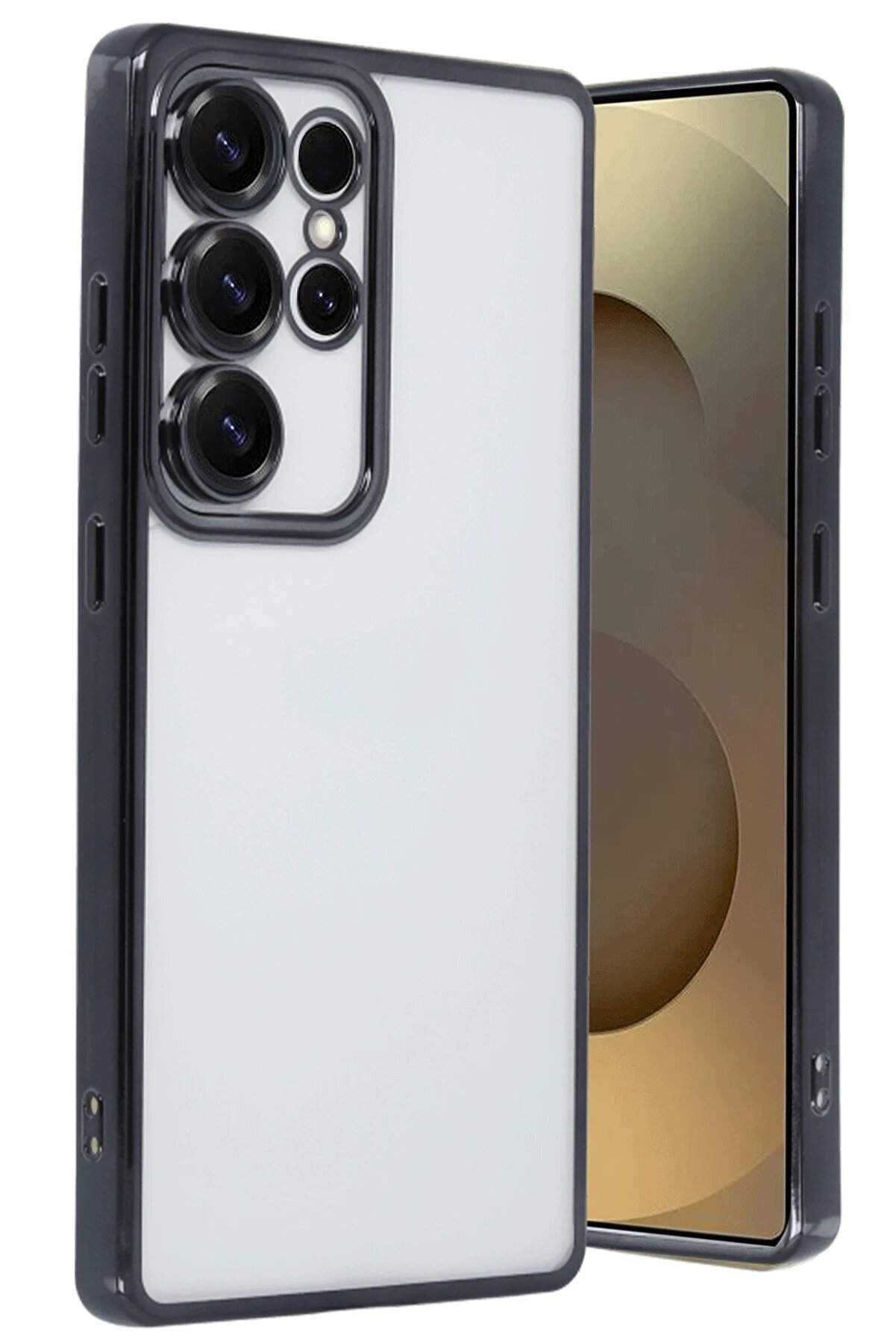 CepteToptan Samsung Galaxy S25 Ultra Kılıf Lensli Silikon - Siyah - DROPX2564-4444