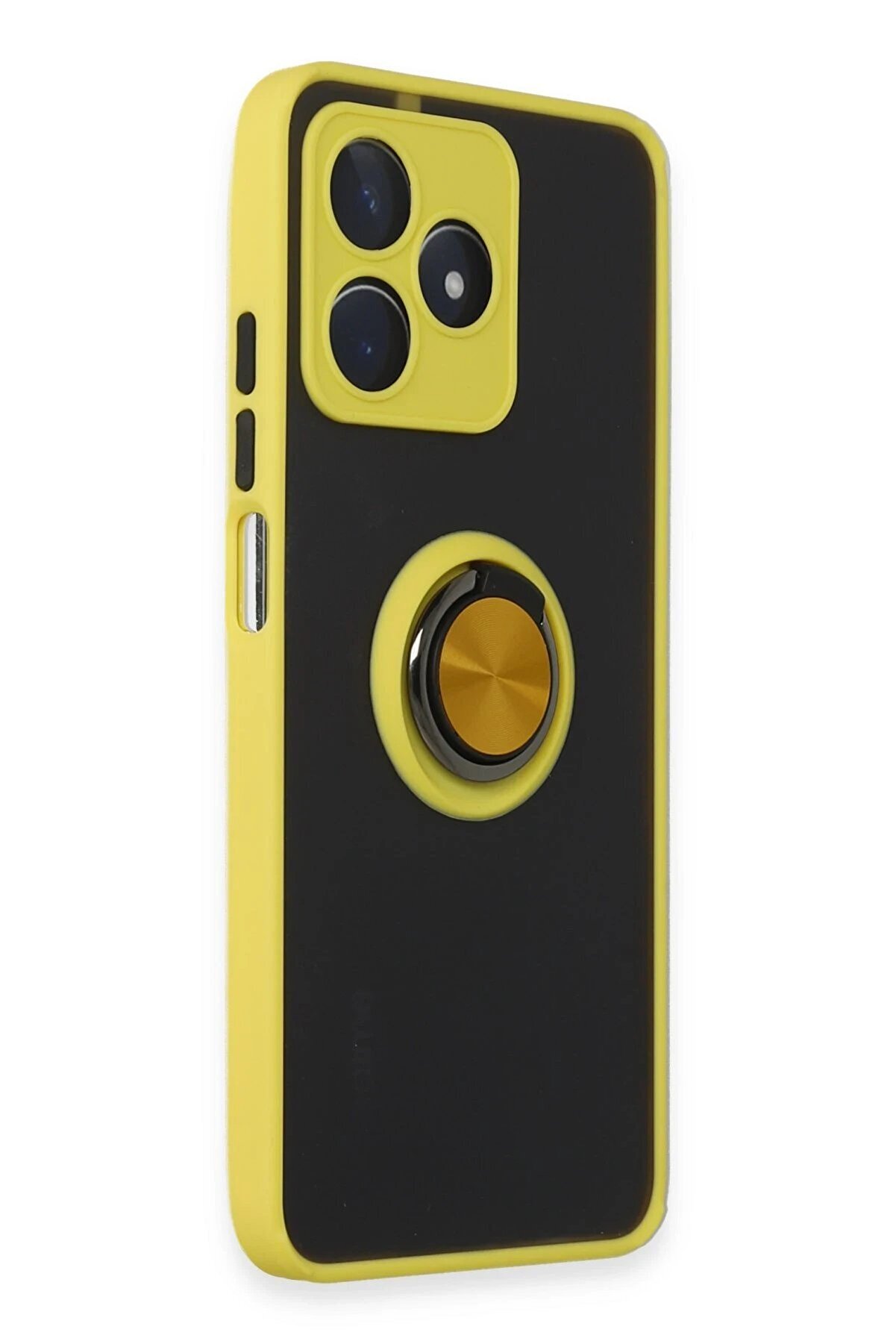 Realme C53 Kılıf Montreal Yüzüklü Si̇li̇kon Kapak - Sarı - Dropx7941-6402