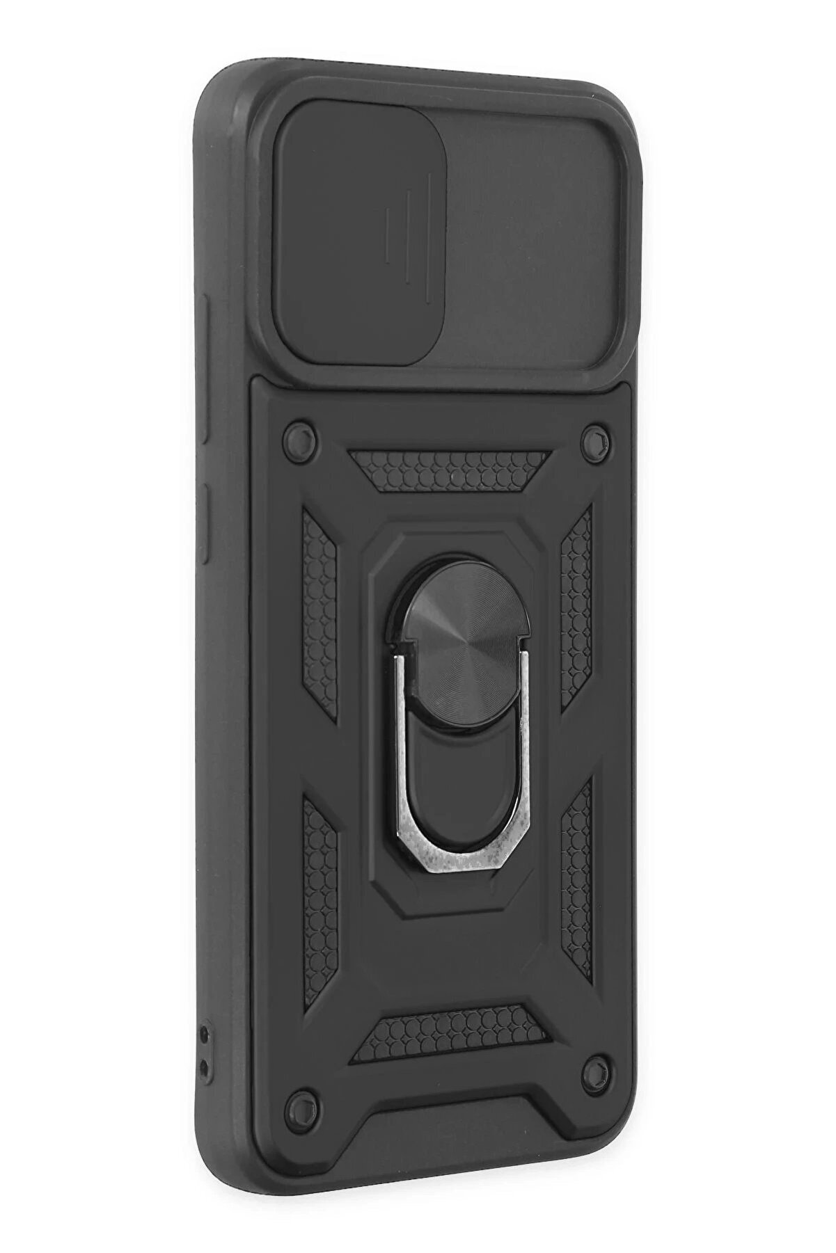 Samsung Galaxy A03 Kılıf Pars Lens Yüzüklü Si̇li̇kon - Si̇yah - Dropx4097-1294