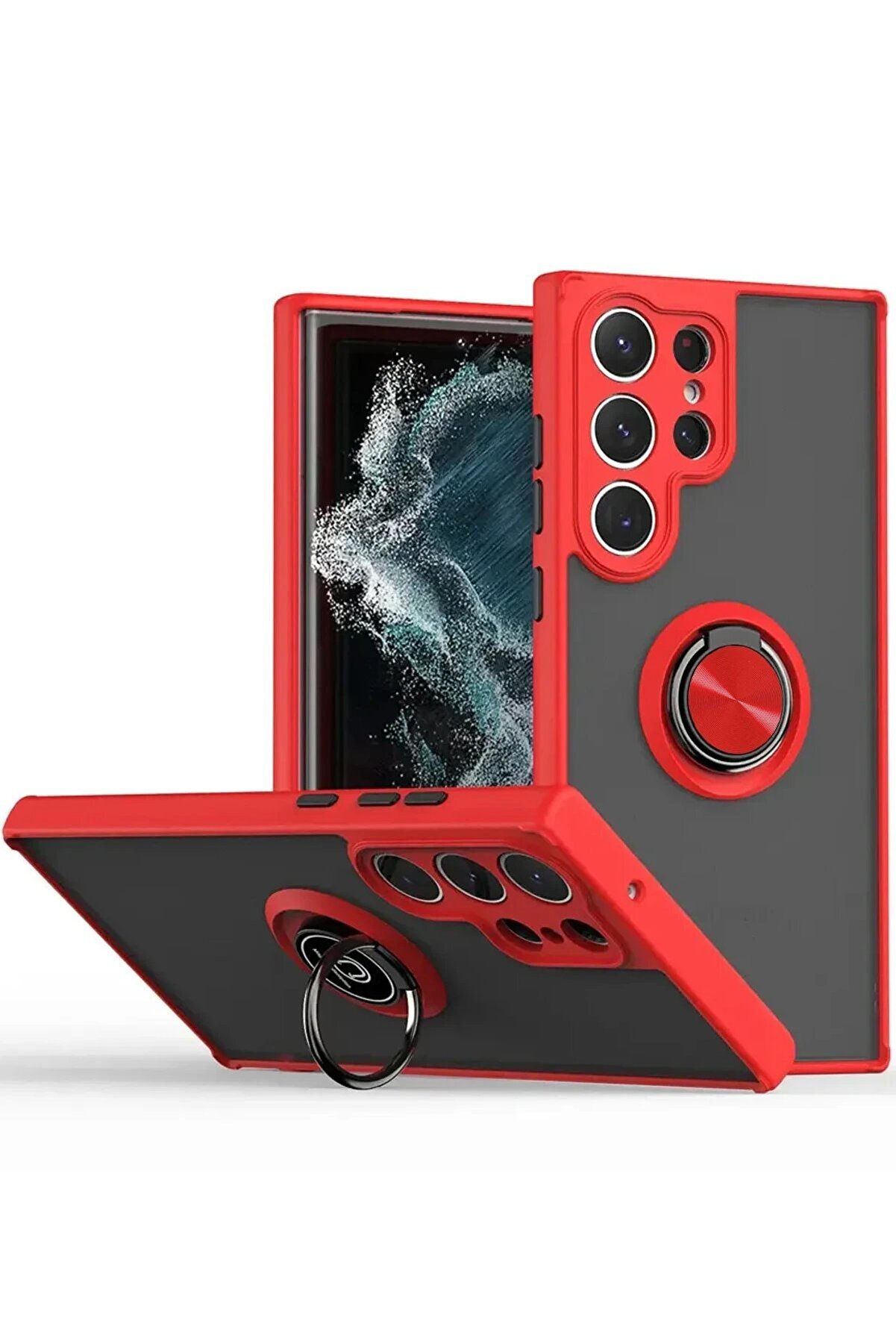 CepteToptan Samsung Galaxy S25 Ultra Kılıf Montreal Y&uuml;z&uuml;kl&uuml; Silikon Kapak - Kırmızı - DROPX9087-4281