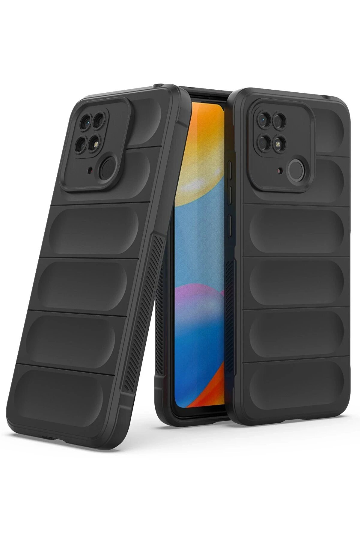 Xi̇aomi̇ Redmi̇ 10C Kılıf Opti̇mum Si̇li̇kon - Si̇yah - Dropx7017-9769