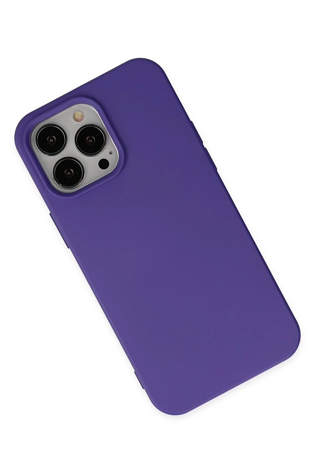 İphone 14 Pro Max Kılıf Nano İ&ccedil;i̇ Kadi̇fe Si̇li̇kon - Mor - Dropx7435-9678