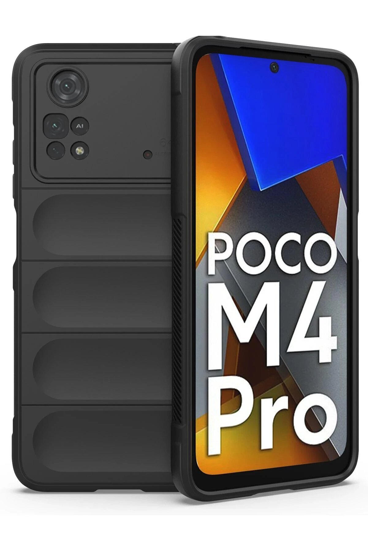 CepteToptan Xiaomi Poco M4 Pro 4G Kılıf Optimum Silikon - Siyah - DROPX4414-2048