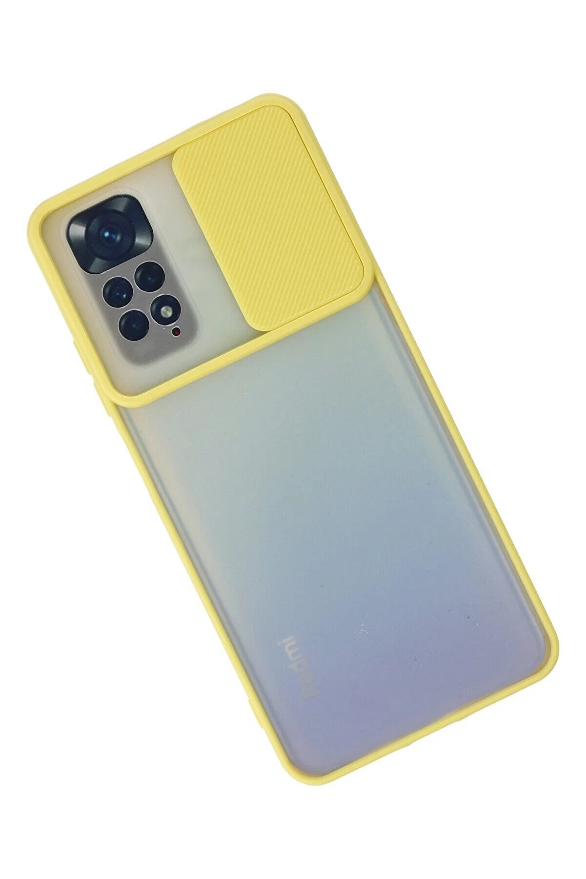 Xi̇aomi̇ Redmi̇ Note 11 Kılıf Palm Buzlu Kamera S&uuml;rg&uuml;l&uuml; Si̇li̇kon - Sarı - Dropx4038-7793