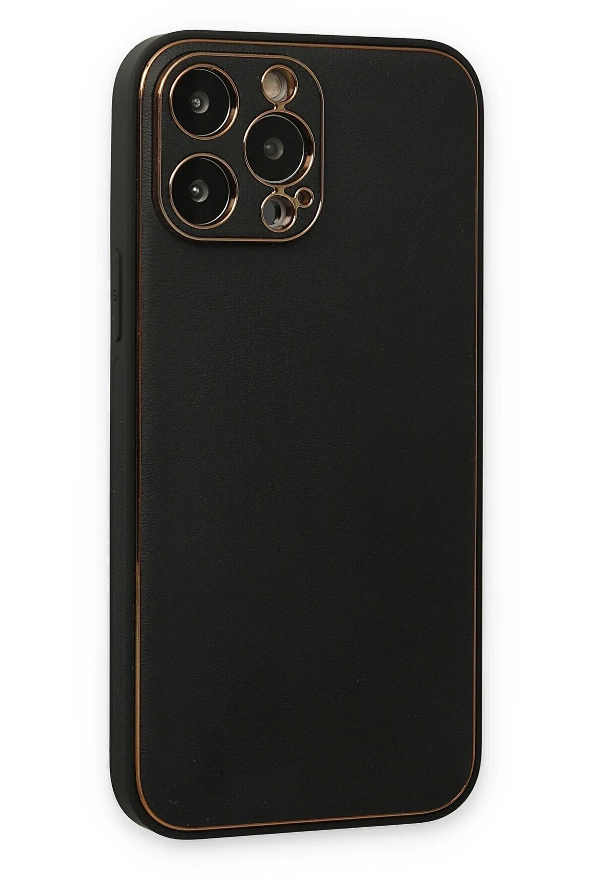 İphone 14 Pro Kılıf Coco Deri̇ Si̇li̇kon Kapak - Si̇yah - Dropx1238-5761