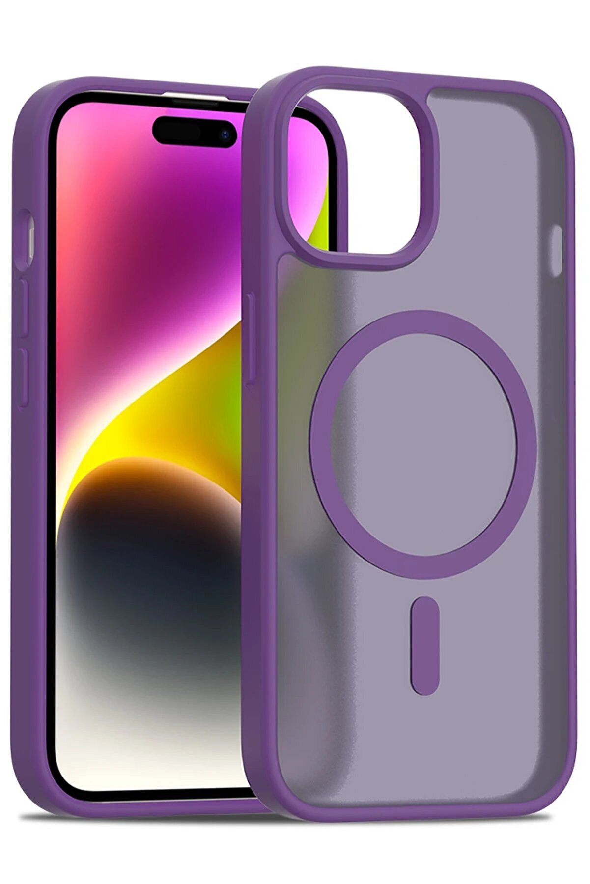 CepteToptan iPhone 15 Jota Magsafe Kapak - Derin Mor - DROPX4879-5912