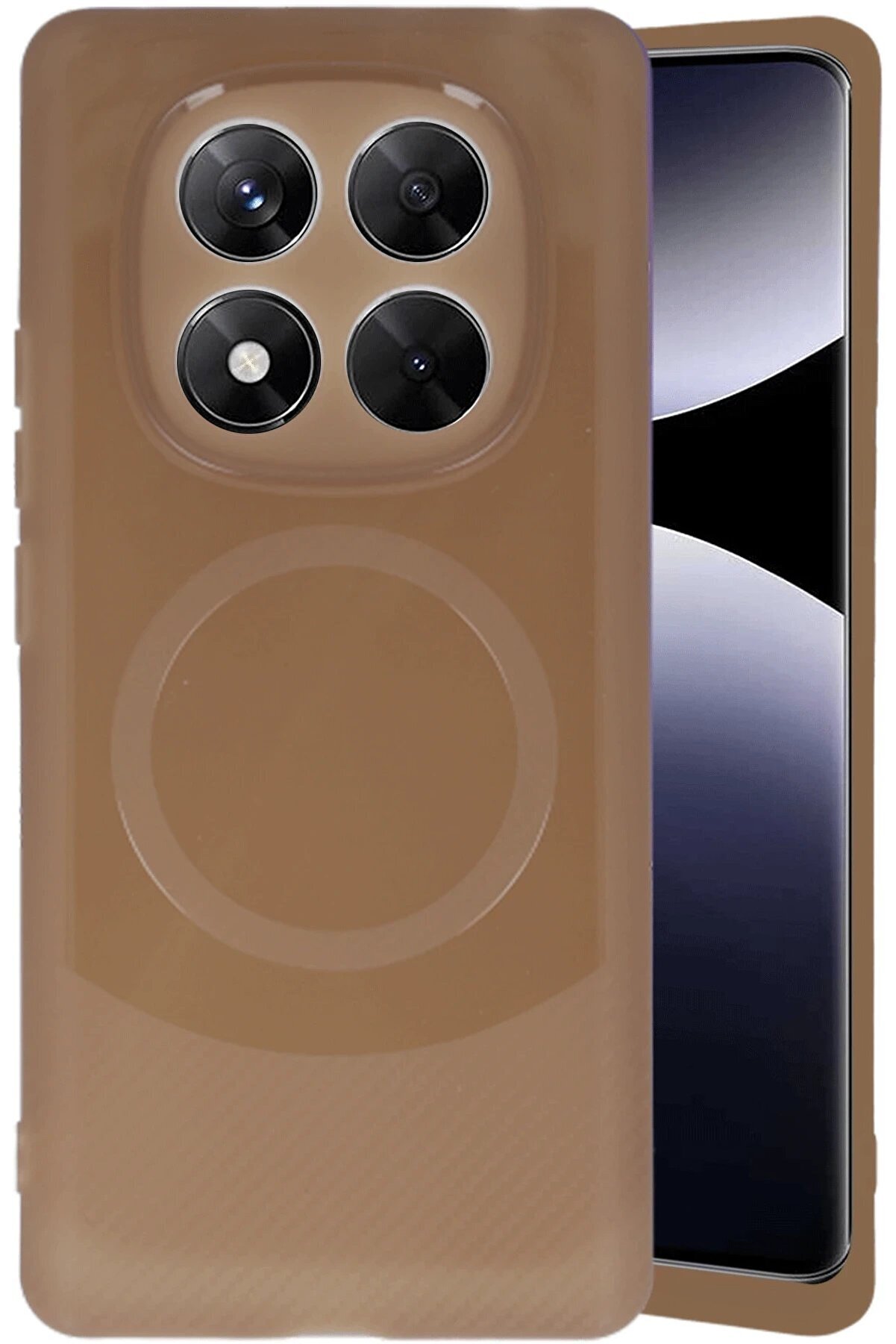 Xi̇aomi̇ Redmi̇ Note 14 Pro 4G Kılıf Maya Karbon Kapak - Kahverengi̇ - Dropx9203-3015