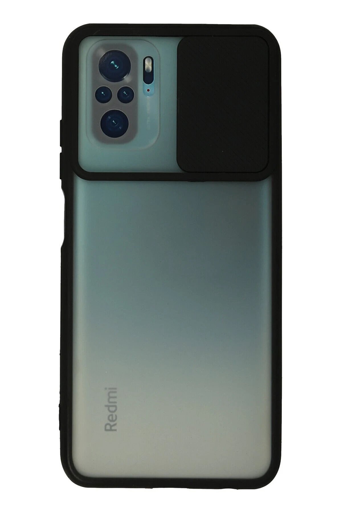 CepteToptan Xiaomi Redmi Note 10 Kılıf Palm Buzlu Kamera Sürgülü Silikon - Siyah - DROPX3710-7171