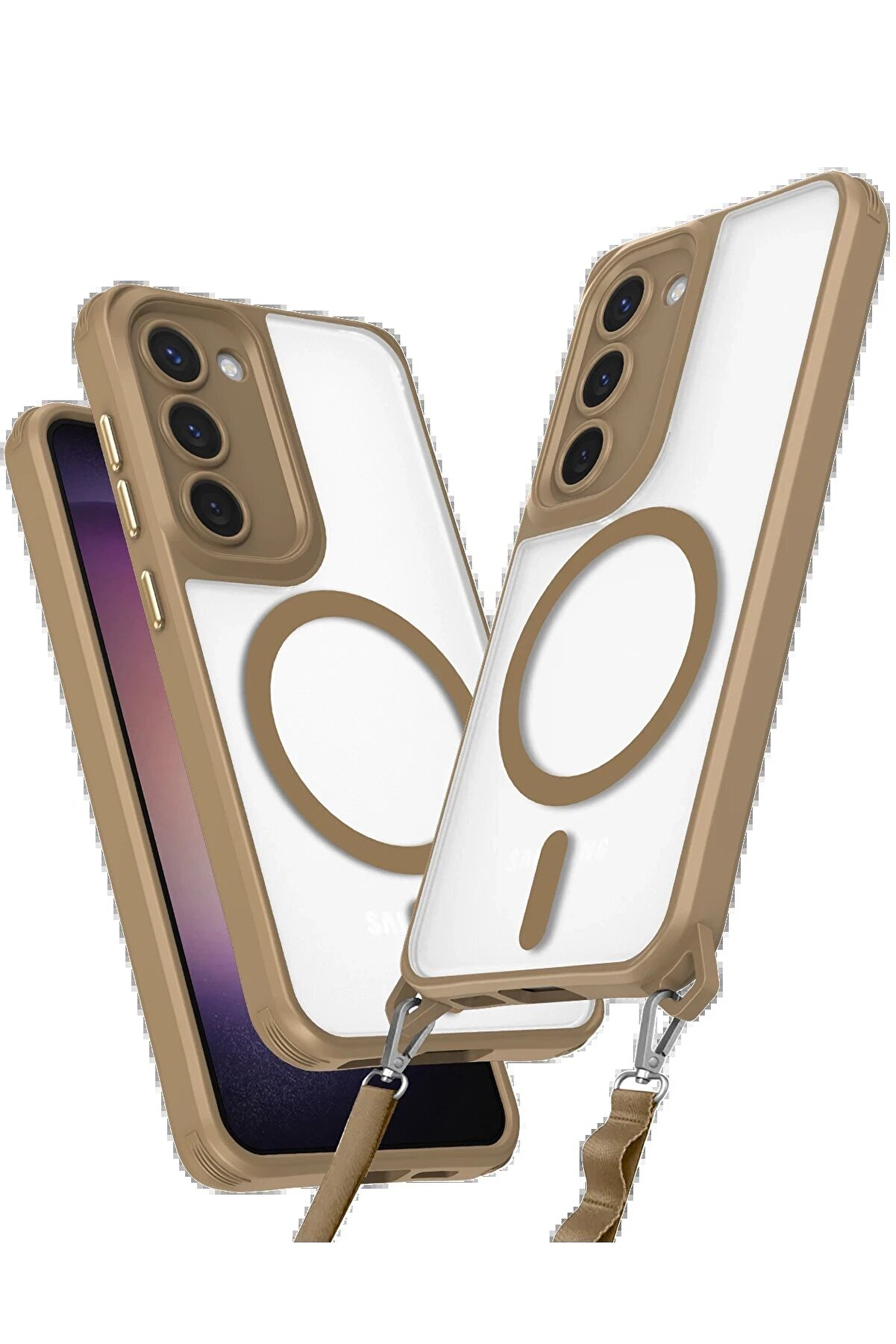 CepteToptan Samsung Galaxy S23 Kılıf Enka Magsafe Silikon Kılıf - Desert - DROPX8887-7220