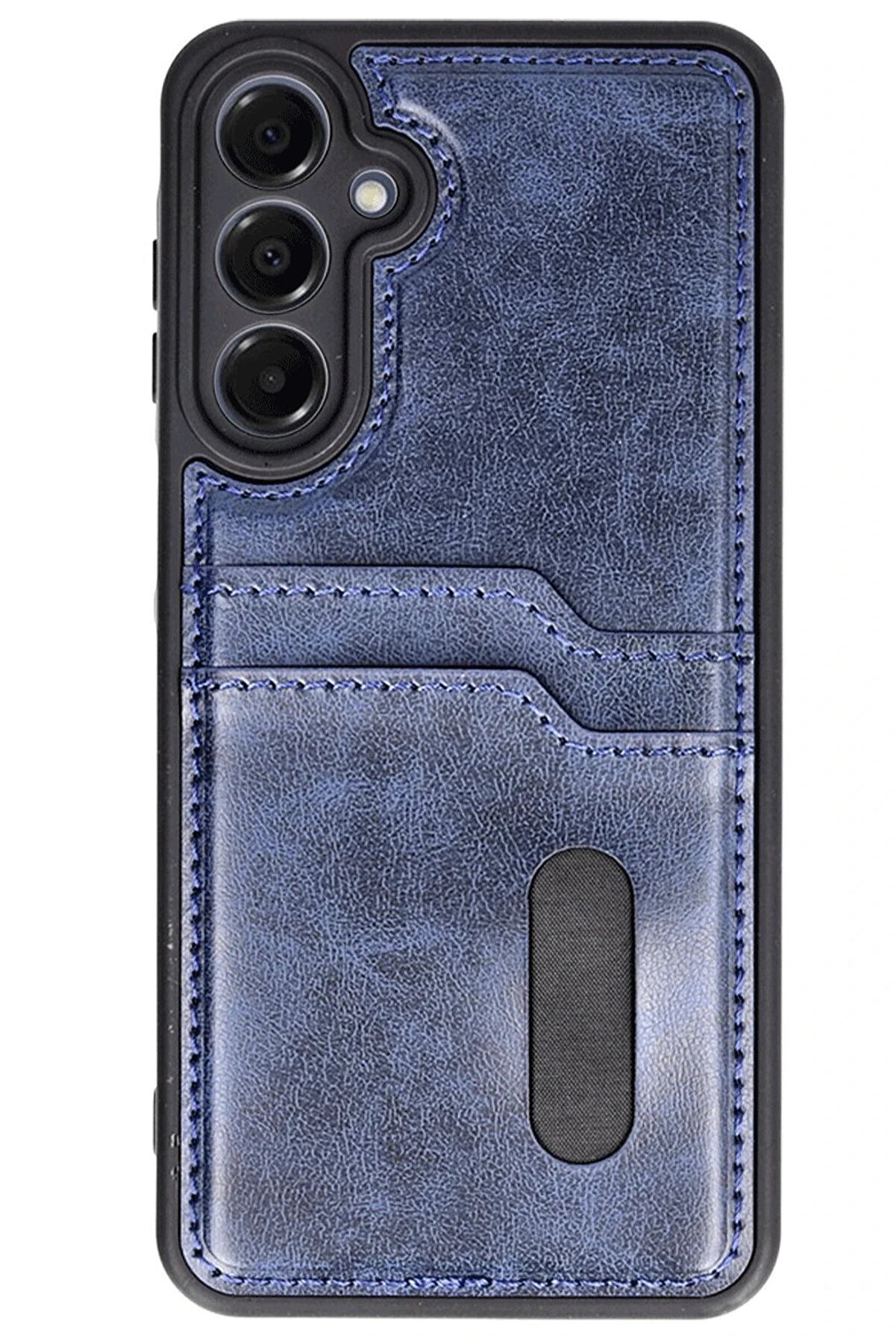 Samsung Galaxy A16 5G Kılıf Sara Kartvi̇zi̇tli̇ Deri̇ Kılıf - Laci̇vert - Dropx3603-2580