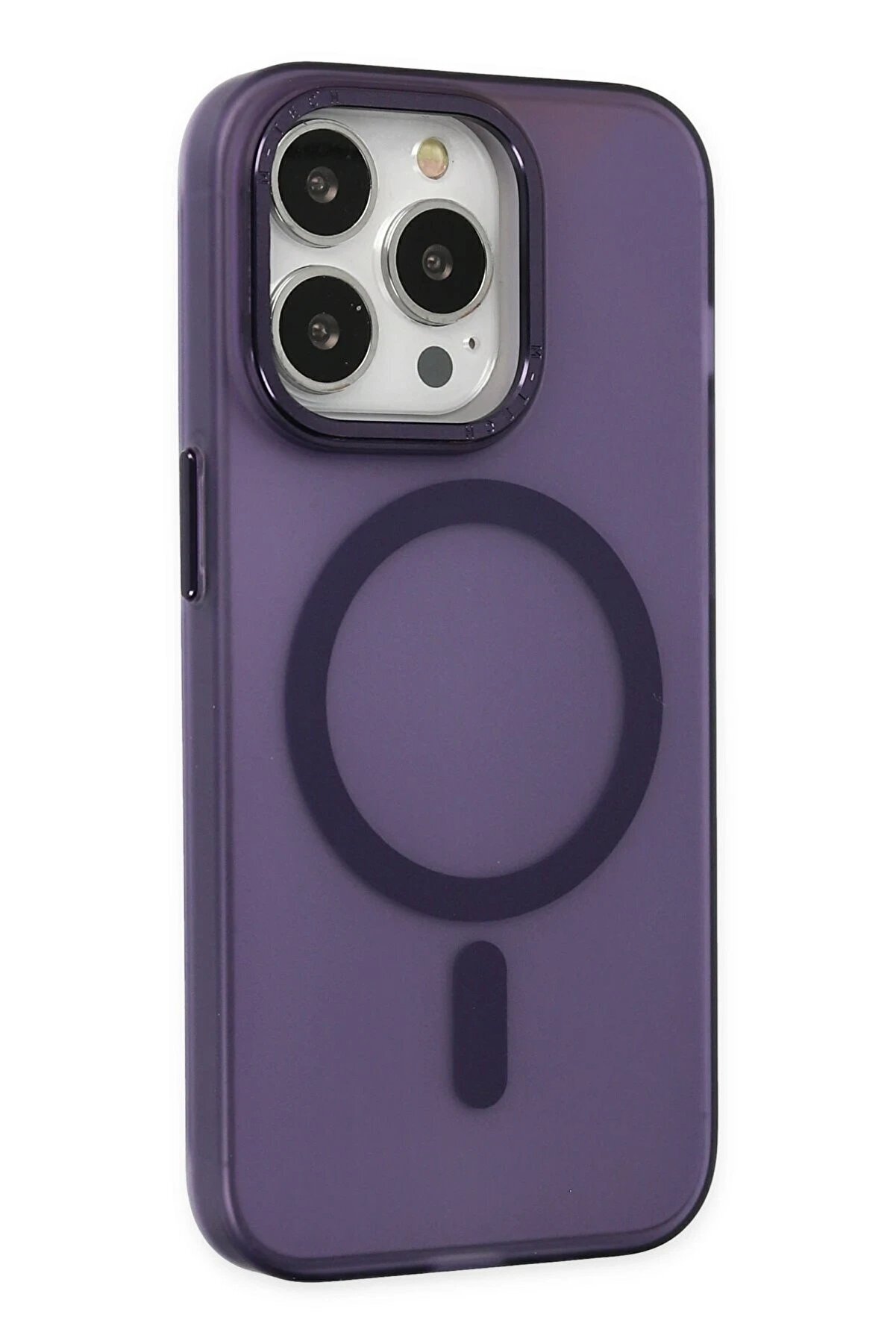 İphone 15 Pro Kılıf Lodos Magneti̇csafe Mat Kapak - Mor - Dropx5481-3660