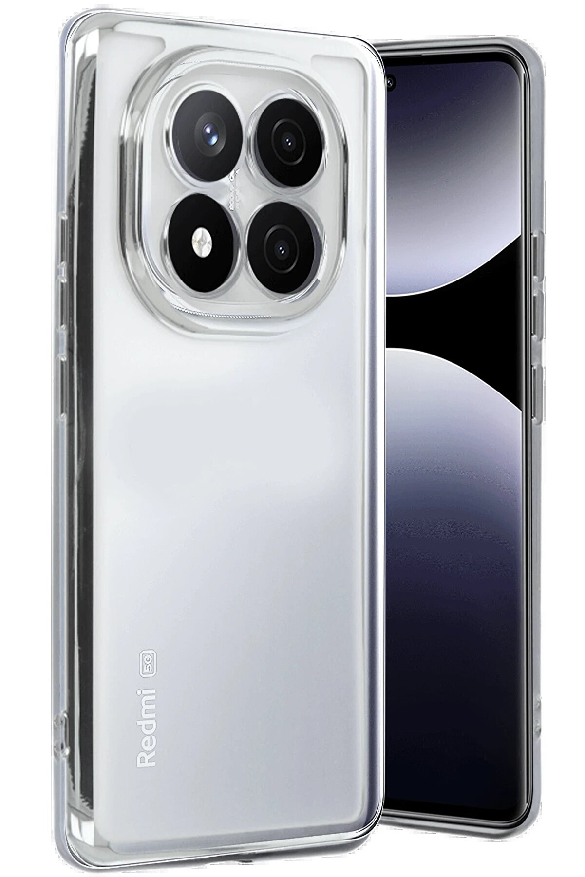 CepteToptan Xiaomi Redmi Note 14 Pro 5G Kılıf Lensli Silikon - Gümüş - DROPX8078-3784