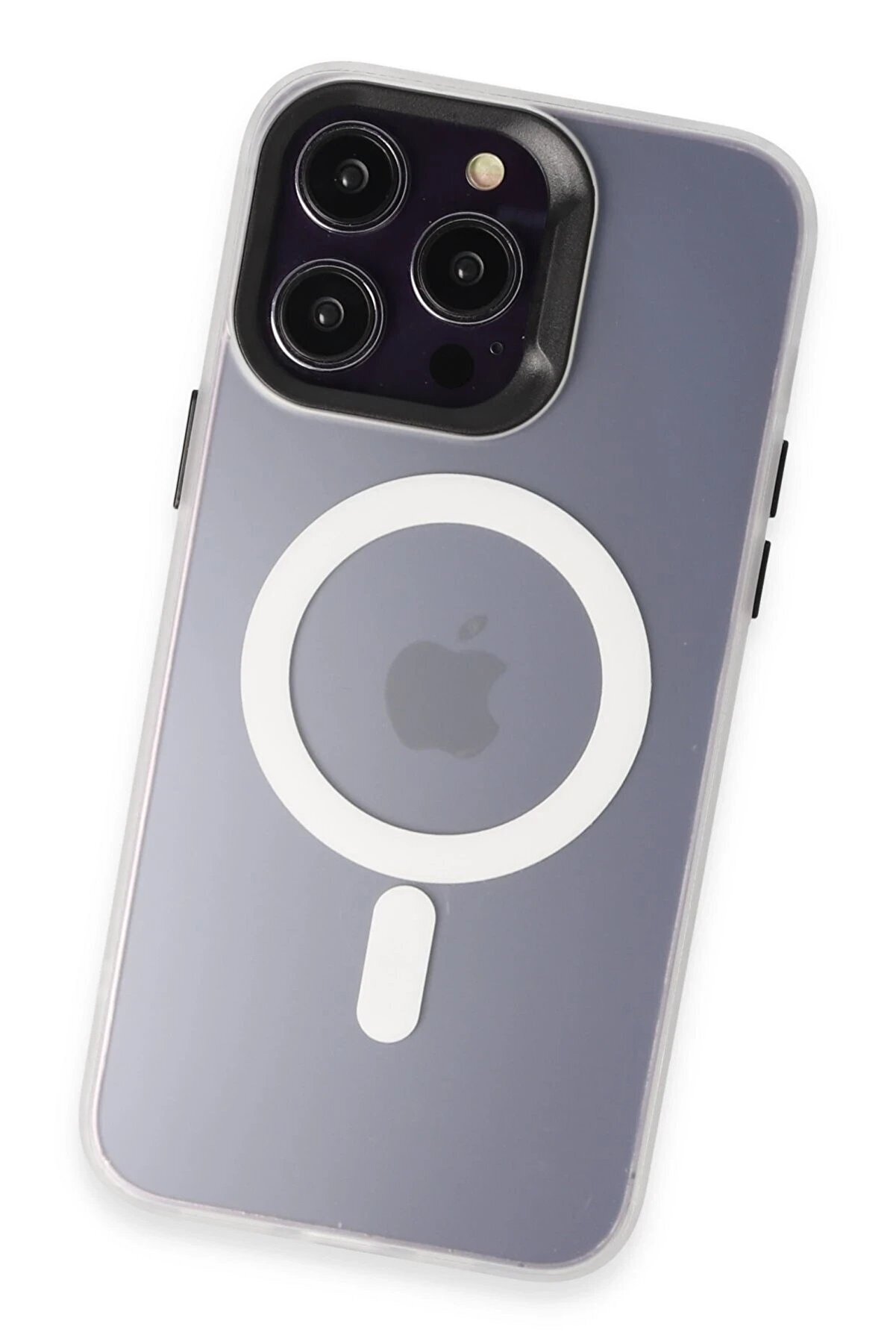 İphone 15 Pro Max Kılıf Mateks Magsafe Kapak - Beyaz - Dropx2260-6687