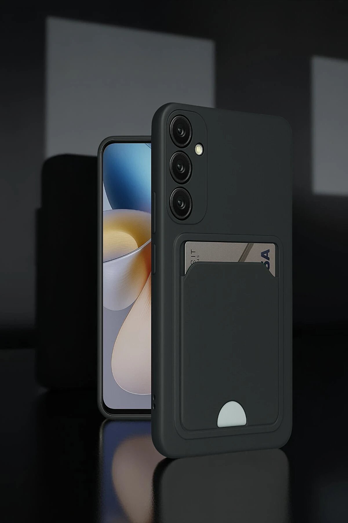 CepteToptan Samsung Galaxy A26 Kılıf Kelvin Kartvizitli Silikon - Koyu Yeşil - DROPX1795-5116