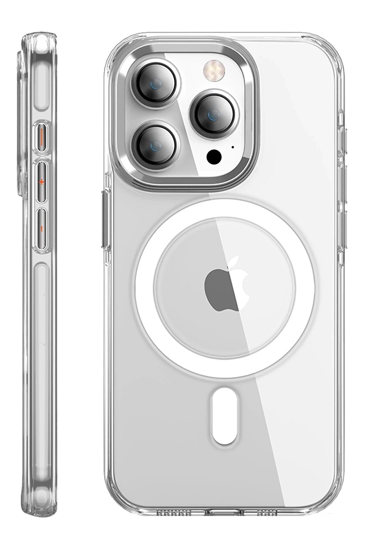 CepteToptan iPhone 15 Pro Max Kılıf Crystal Magsafe Kapak - Şeffaf - DROPX5233-8515