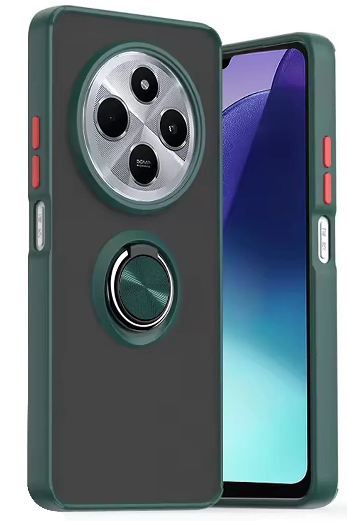 CepteToptan Xiaomi Redmi 14C Kılıf Montreal Yüzüklü Silikon Kapak - Yeşil - DROPX7447-6516