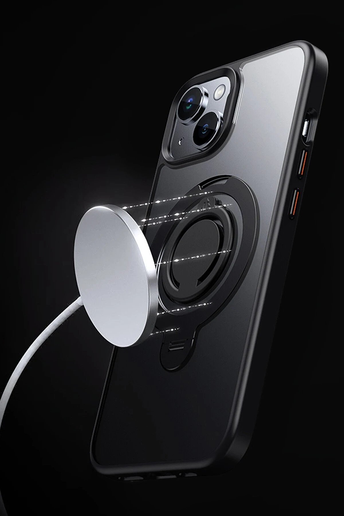 İphone 15 Avatar 360 Dönen Magsafe Kapak - Si̇yah - Dropx9938-5922