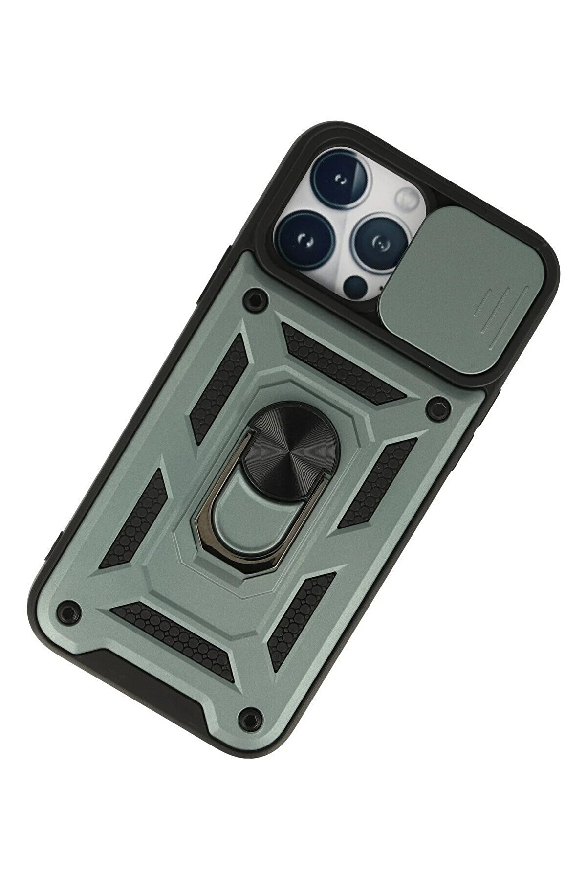 İphone 13 Pro Kılıf Pars Lens Y&uuml;z&uuml;kl&uuml; Si̇li̇kon - Yeşi̇l - Dropx9629-2890