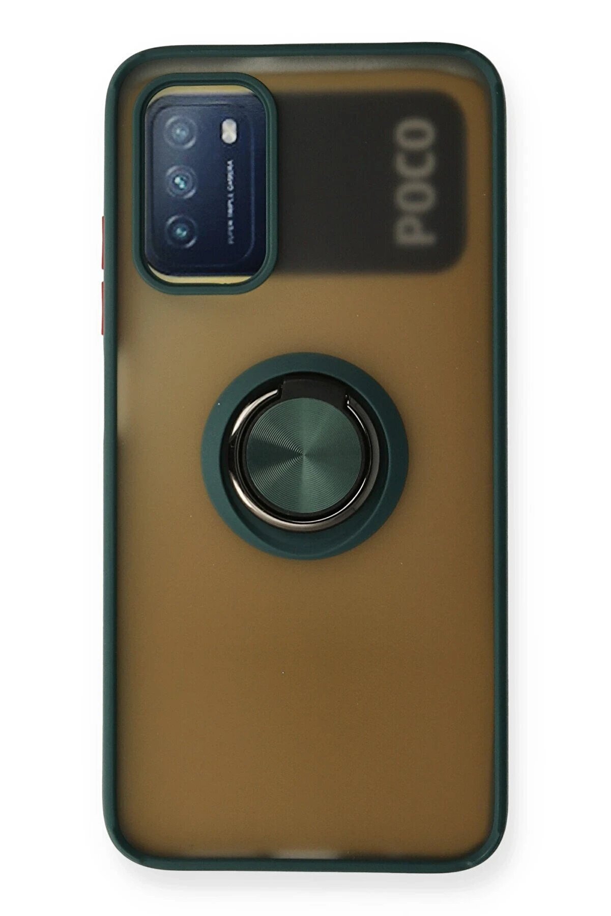 CepteToptan Xiaomi Redmi 9T Kılıf Montreal Yüzüklü Silikon Kapak - Yeşil - DROPX7572-8445