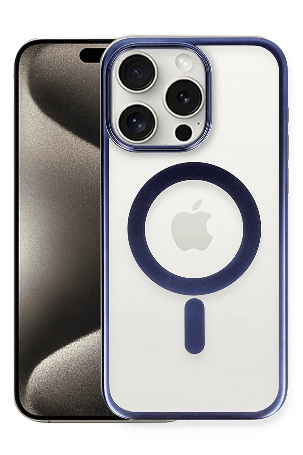 CepteToptan iPhone 15 Pro Max Kılıf Erozi Magsafe Kapak - Lacivert - DROPX1761-8748