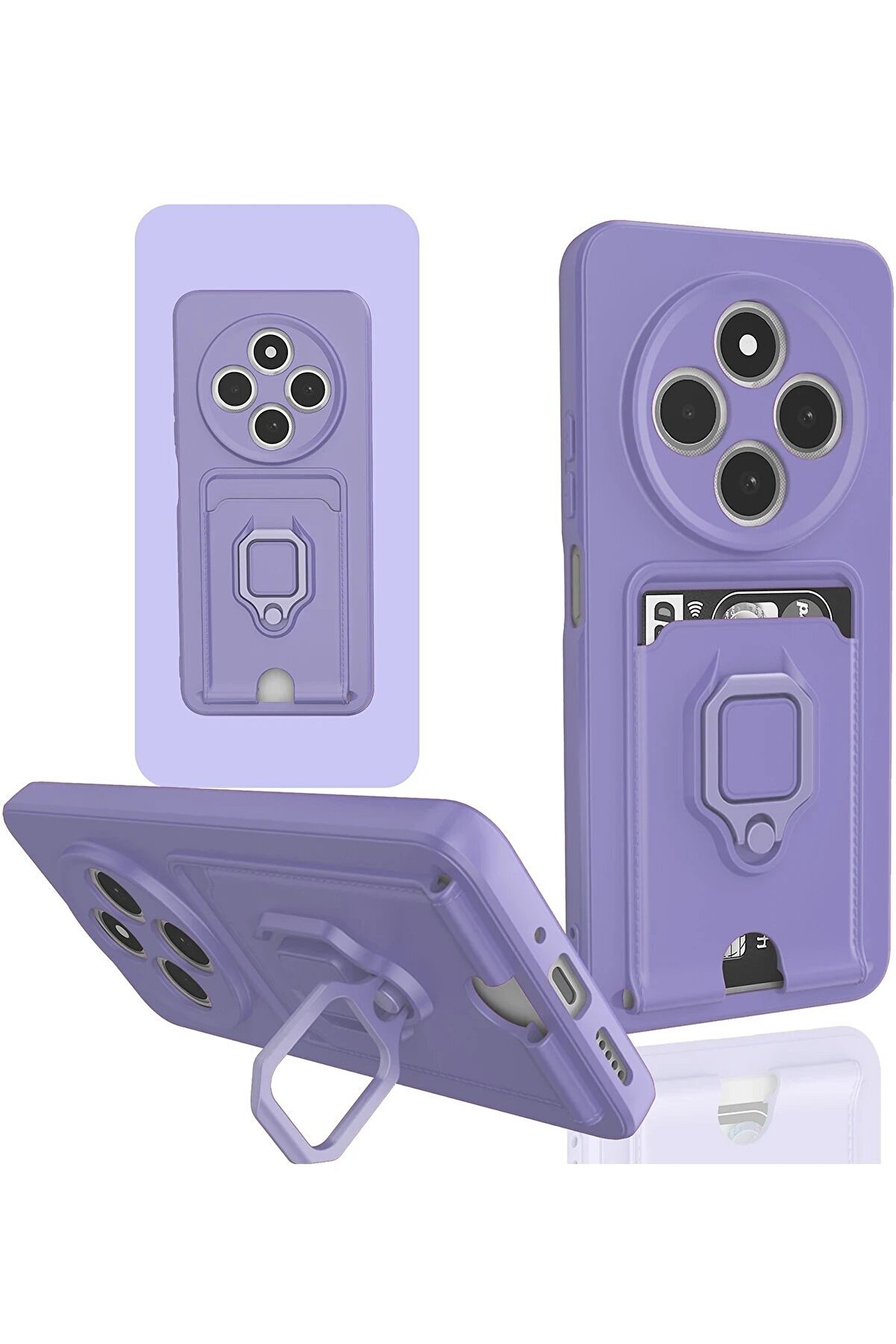 CepteToptan Xiaomi Redmi 14C Kılıf Zuma Kartvizitli Y&uuml;z&uuml;kl&uuml; Silikon - Lila - TNC7982-7630