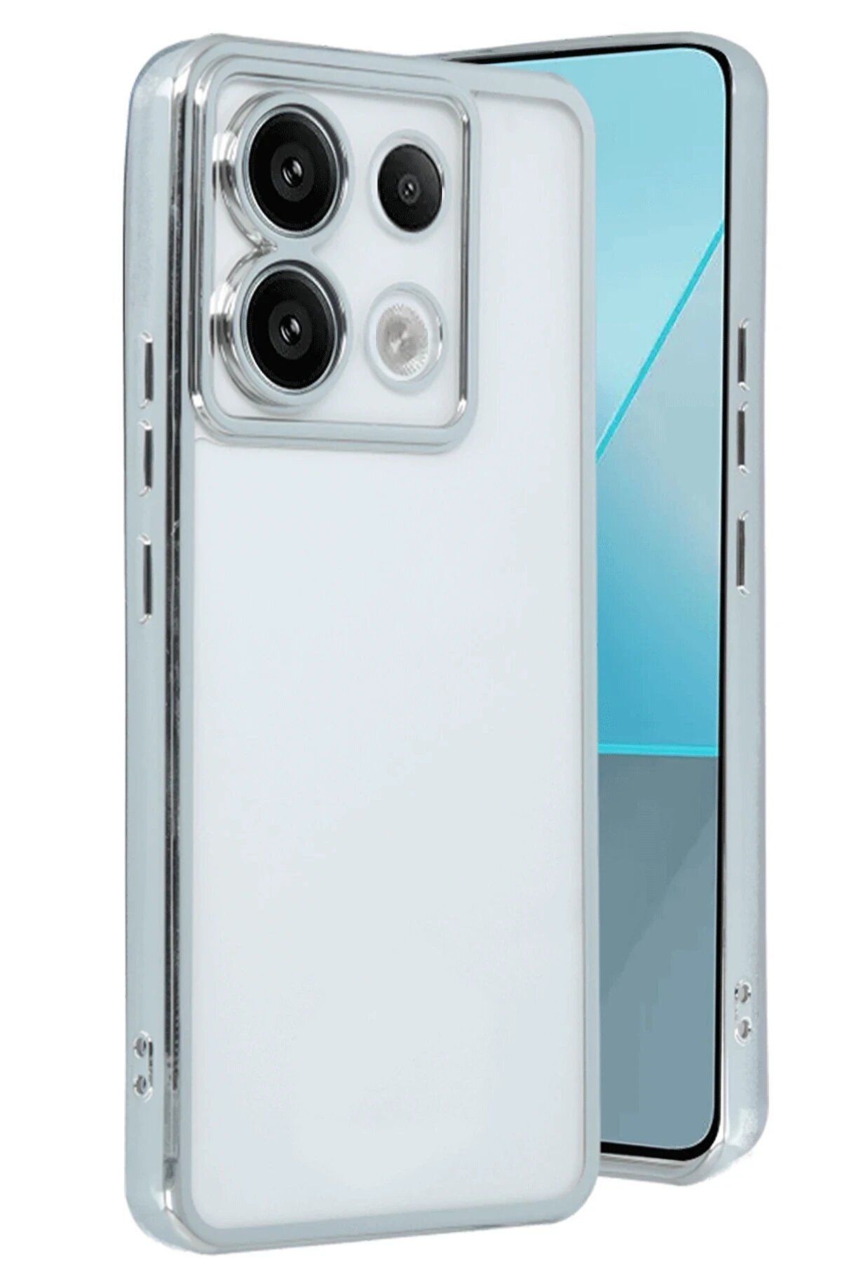 CepteToptan Xiaomi Poco X6 Kılıf Lensli Silikon - Gümüş - DROPX6784-2138