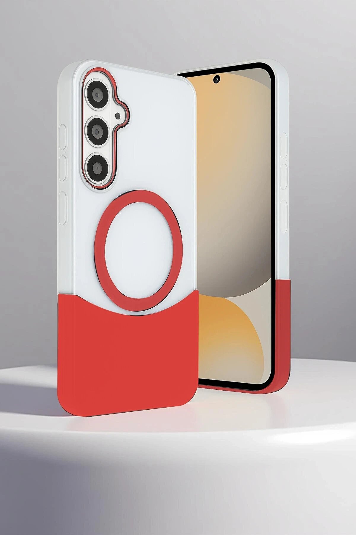 CepteToptan Samsung Galaxy S24 FE Velar Magsafe Kapak - Kırmızı - DROPX1183-6133