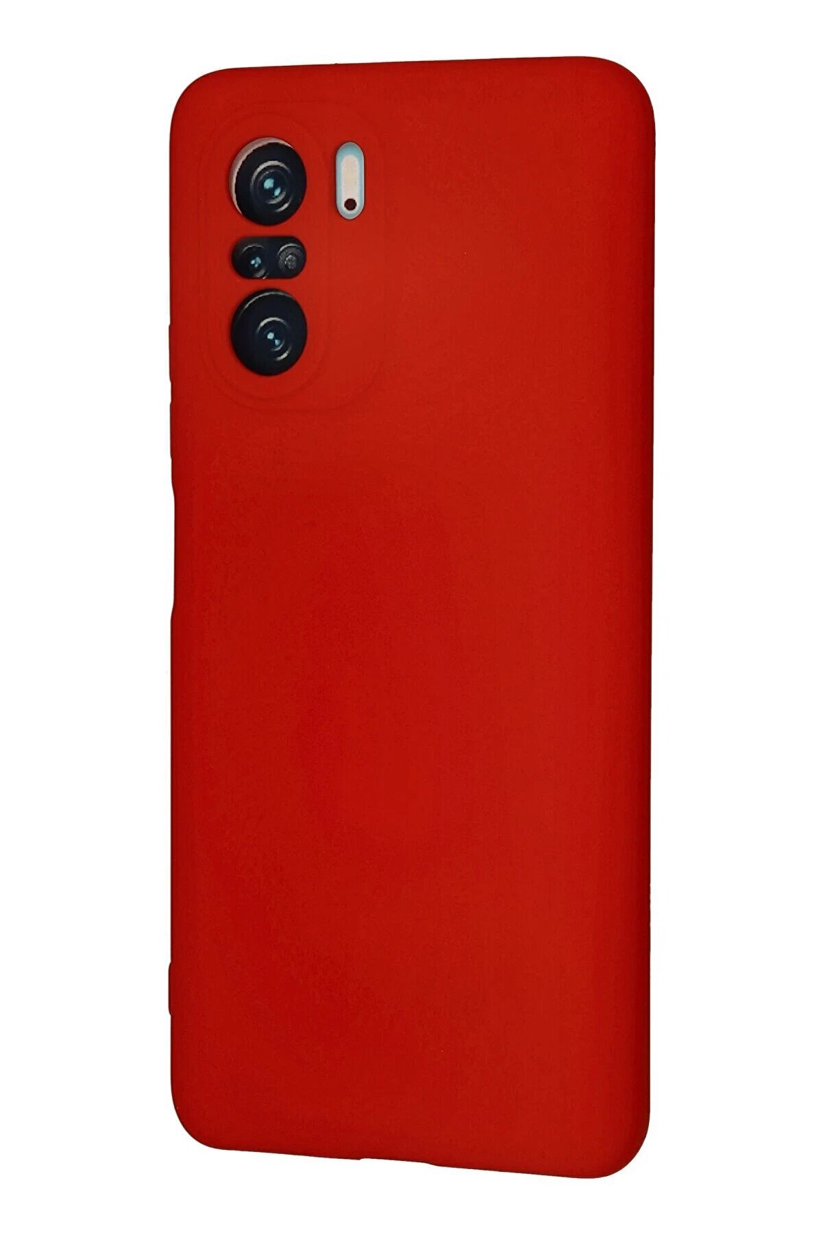 Xi̇aomi̇ Poco F3 Kılıf Nano İçi̇ Kadi̇fe Si̇li̇kon - Kırmızı - Dropx1622-4499