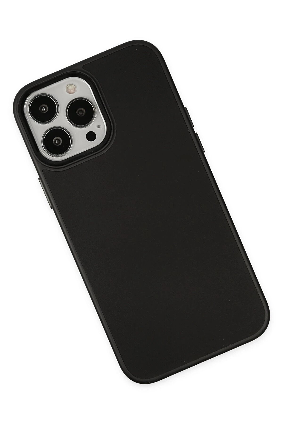 İphone 13 Pro Max Kılıf Asya Deri̇ Si̇li̇kon - Si̇yah - Dropx4856-4795