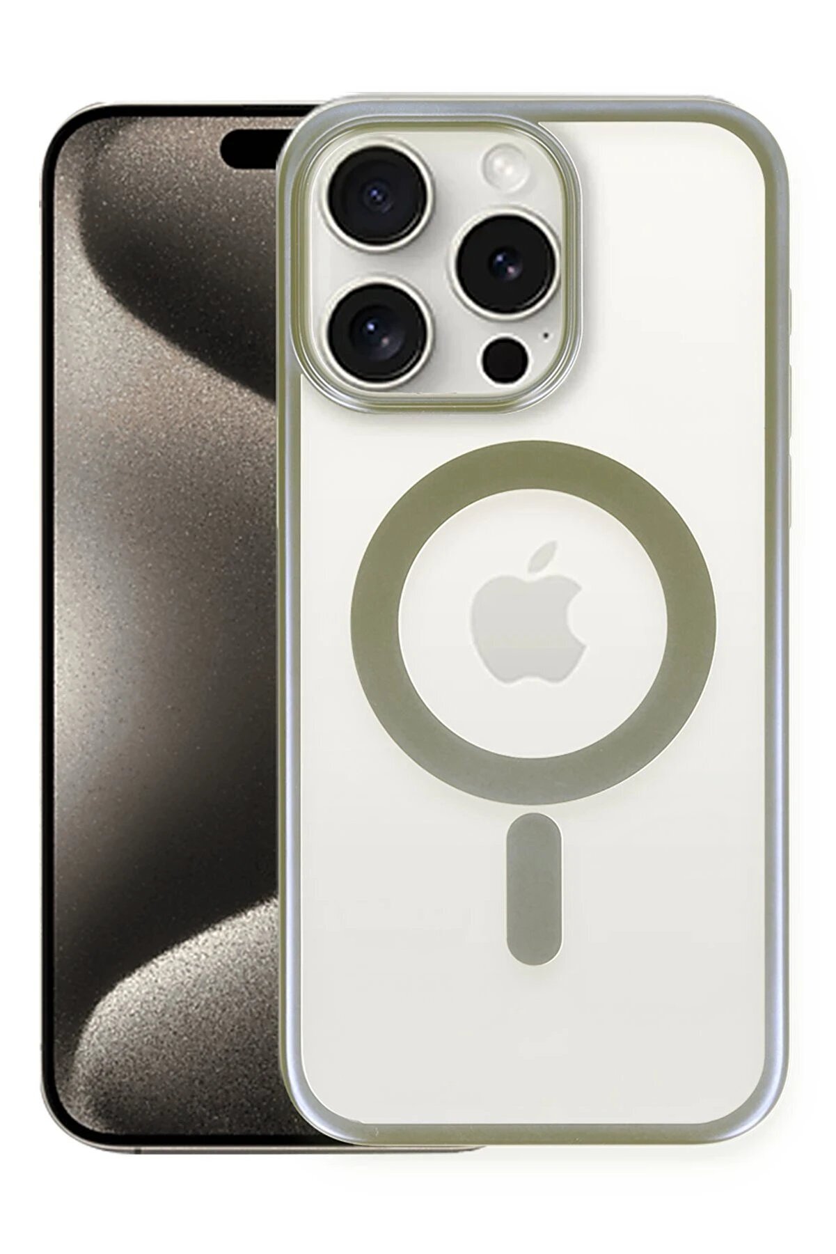 CepteToptan iPhone 15 Pro Max Kılıf Erozi Magsafe Kapak - Gri - DROPX9891-7770