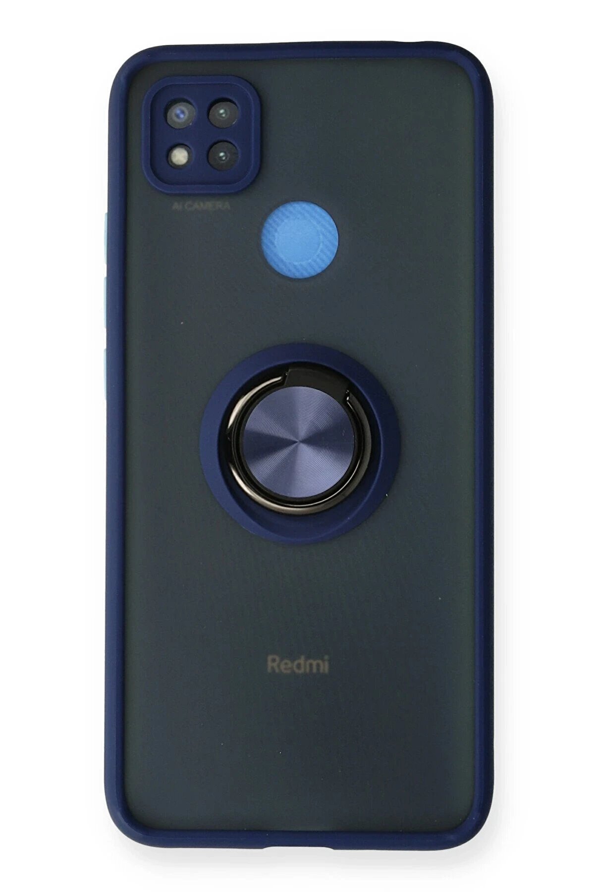 CepteToptan Xiaomi Redmi 9C Kılıf Montreal Yüzüklü Silikon Kapak - Lacivert - DROPX7162-1527