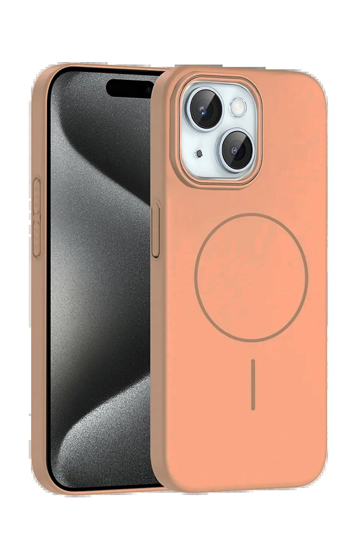 CepteToptan iPhone 15 Plus Broş Magsafe Kapak - Çöl Titanyum - DROPX3933-5712