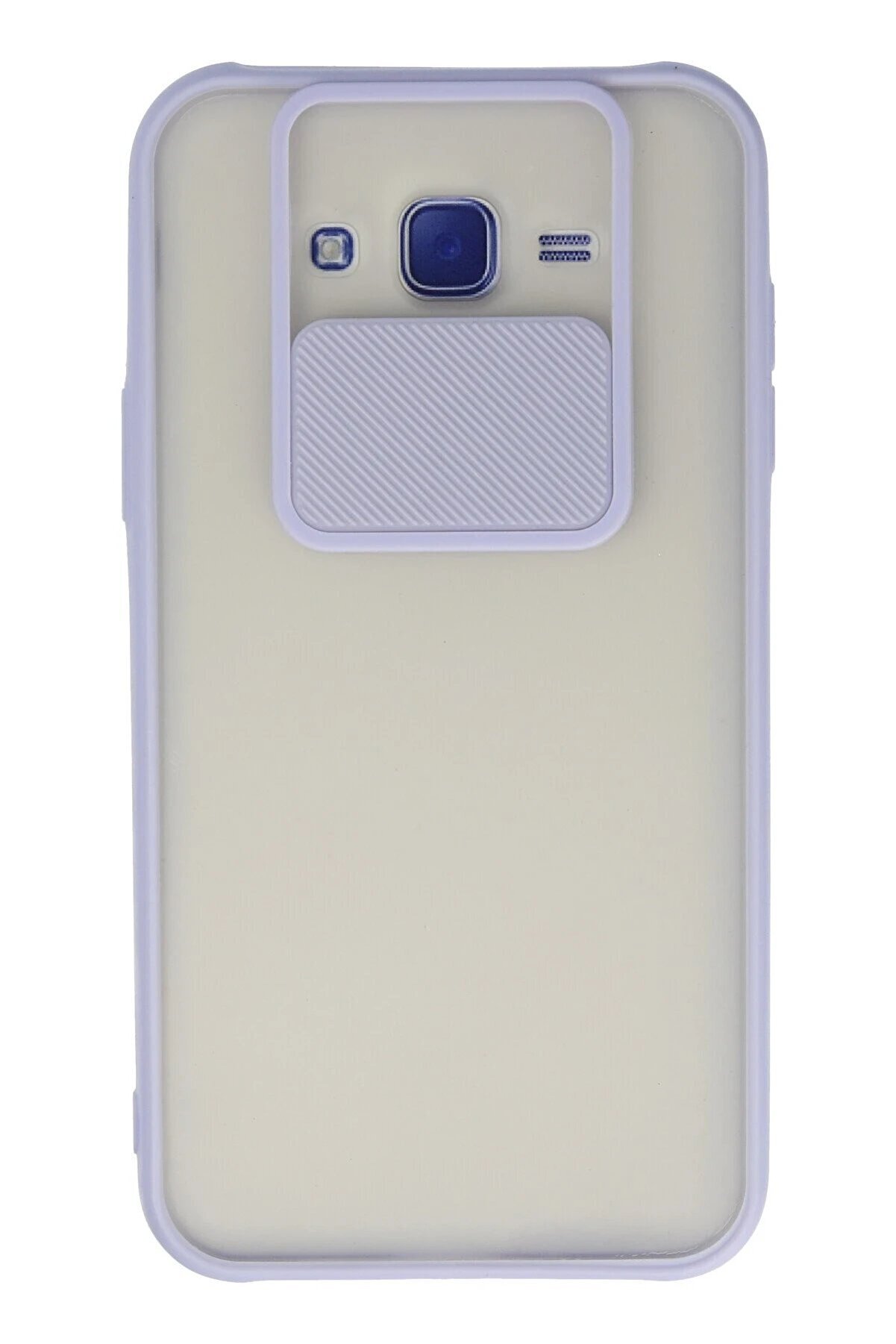 CepteToptan Samsung Galaxy J7 Kılıf Palm Buzlu Kamera Sürgülü Silikon - Lila - DROPX4674-5878