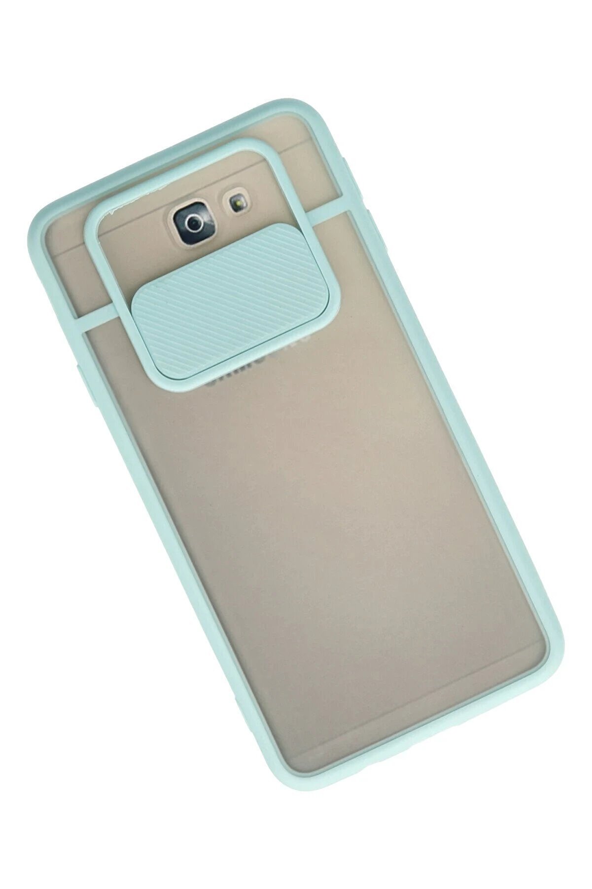 Samsung Galaxy J7 Pri̇me Kılıf Palm Buzlu Kamera Sürgülü Si̇li̇kon - Turkuaz - Dropx5227-9083