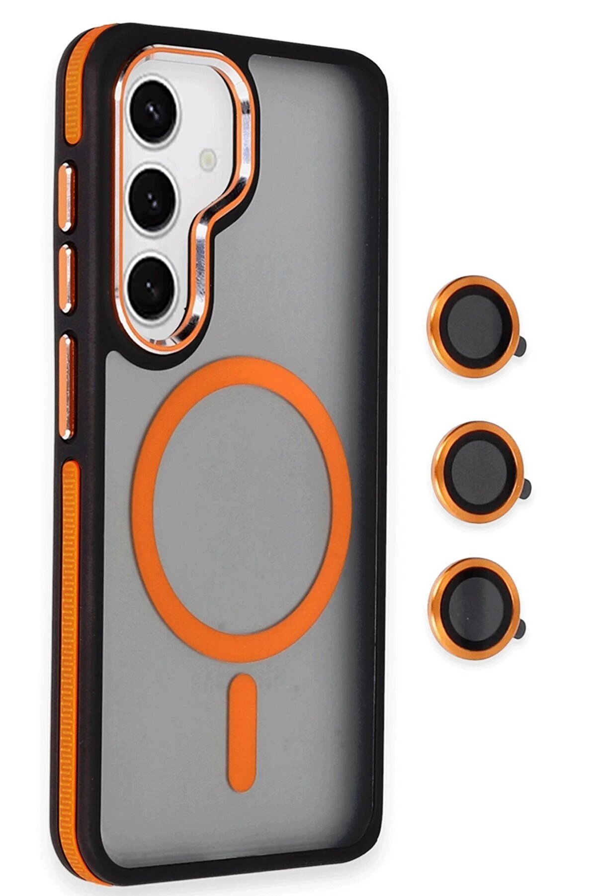 Samsung Galaxy S24 Wi̇nner Magsafe Kapak - Turuncu - Dropx7074-6691